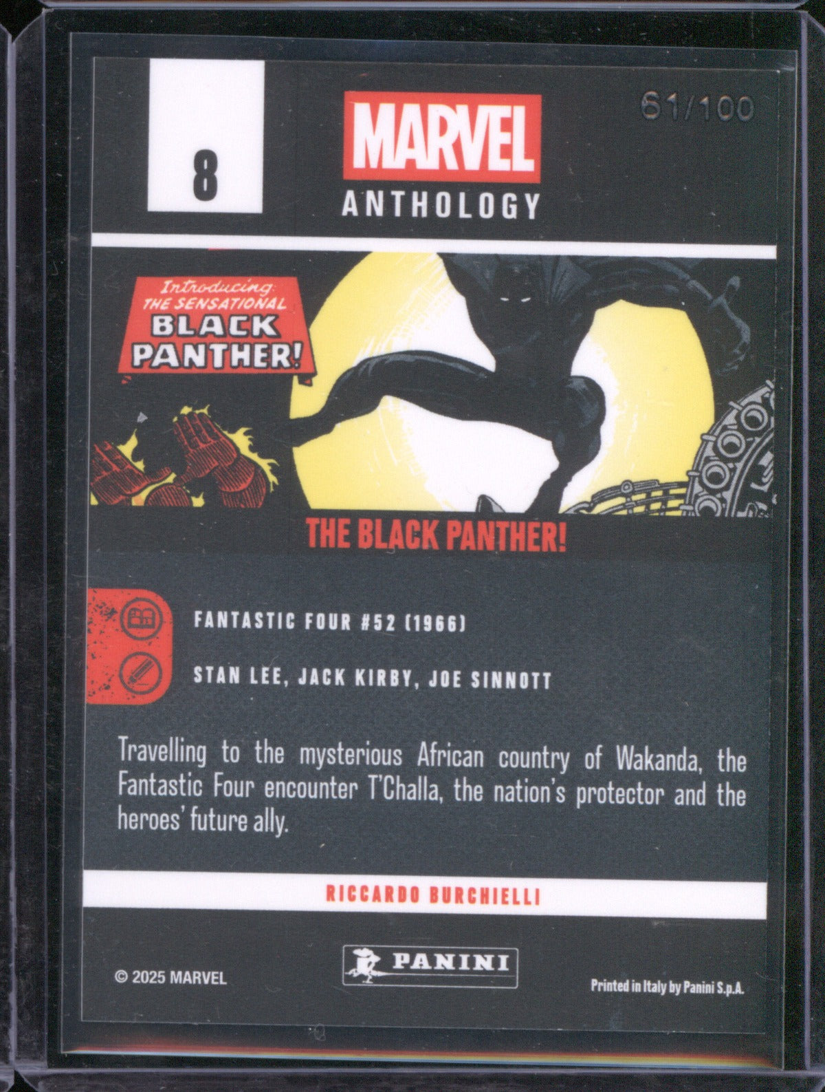 2025 Panini Marvel Anthology Black Panther 8 Holo /100
