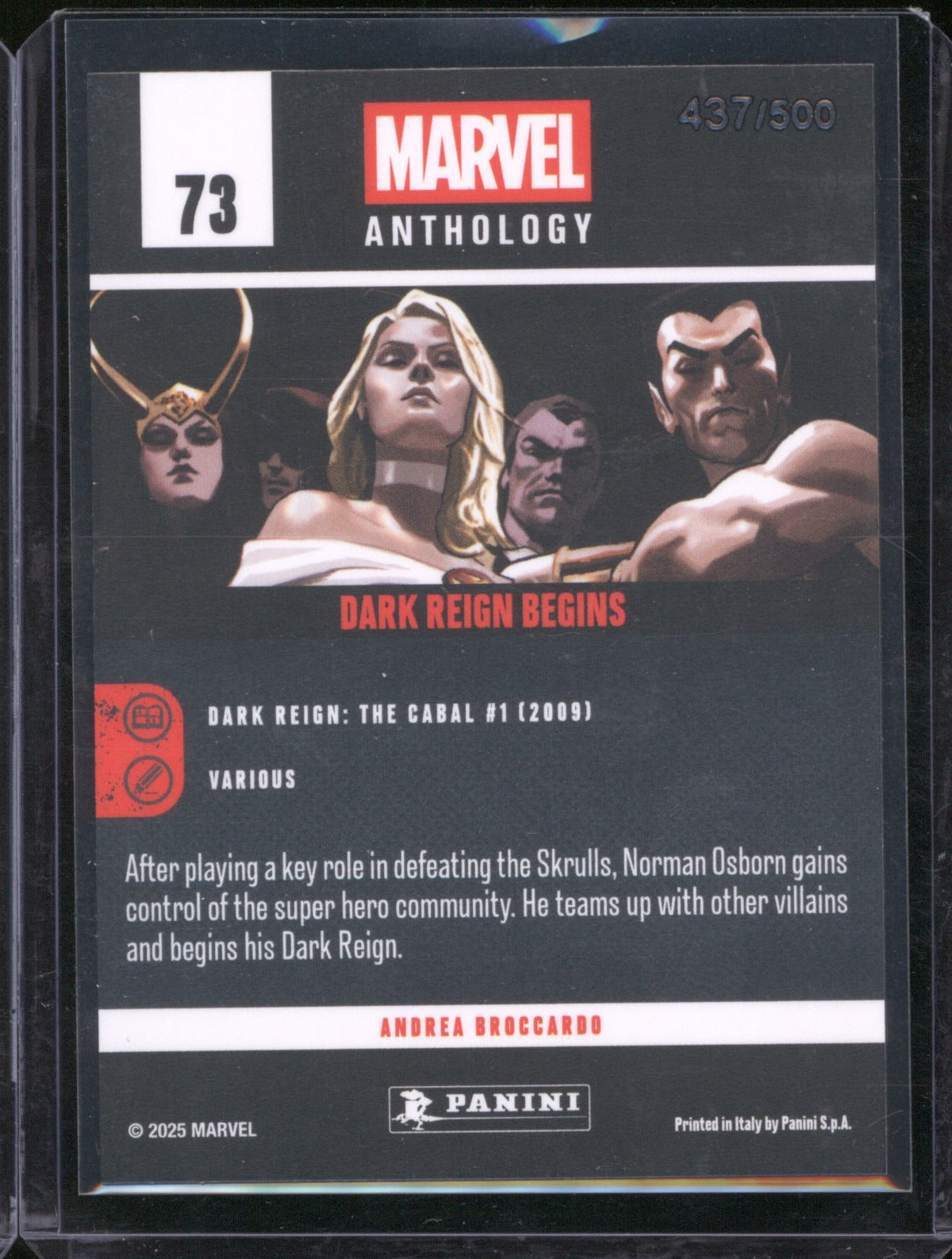 Dark Reign Begins 2025 Panini Marvel Anthology 73 Holo /500