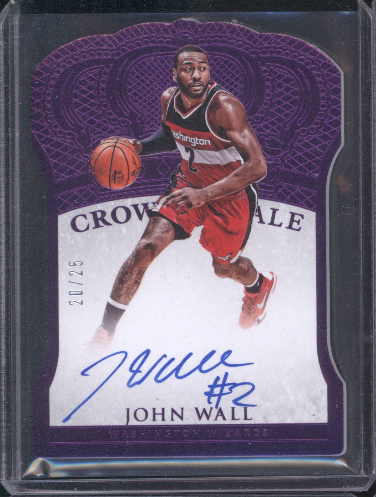 2015-16 Panini Preferred 170 John Wall Crown Royale Auto Purple /25