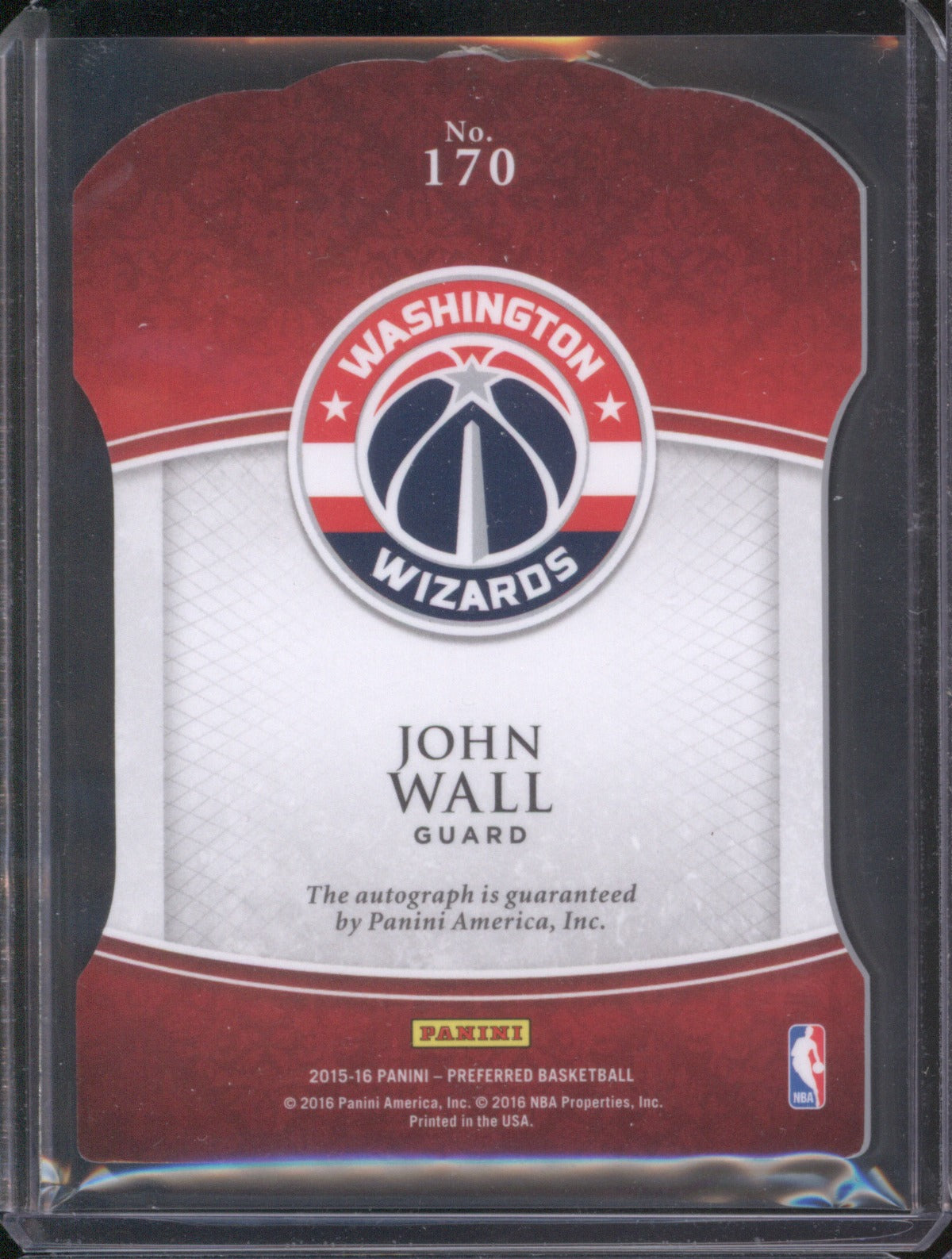 2015-16 Panini Preferred 170 John Wall Crown Royale Auto Purple /25