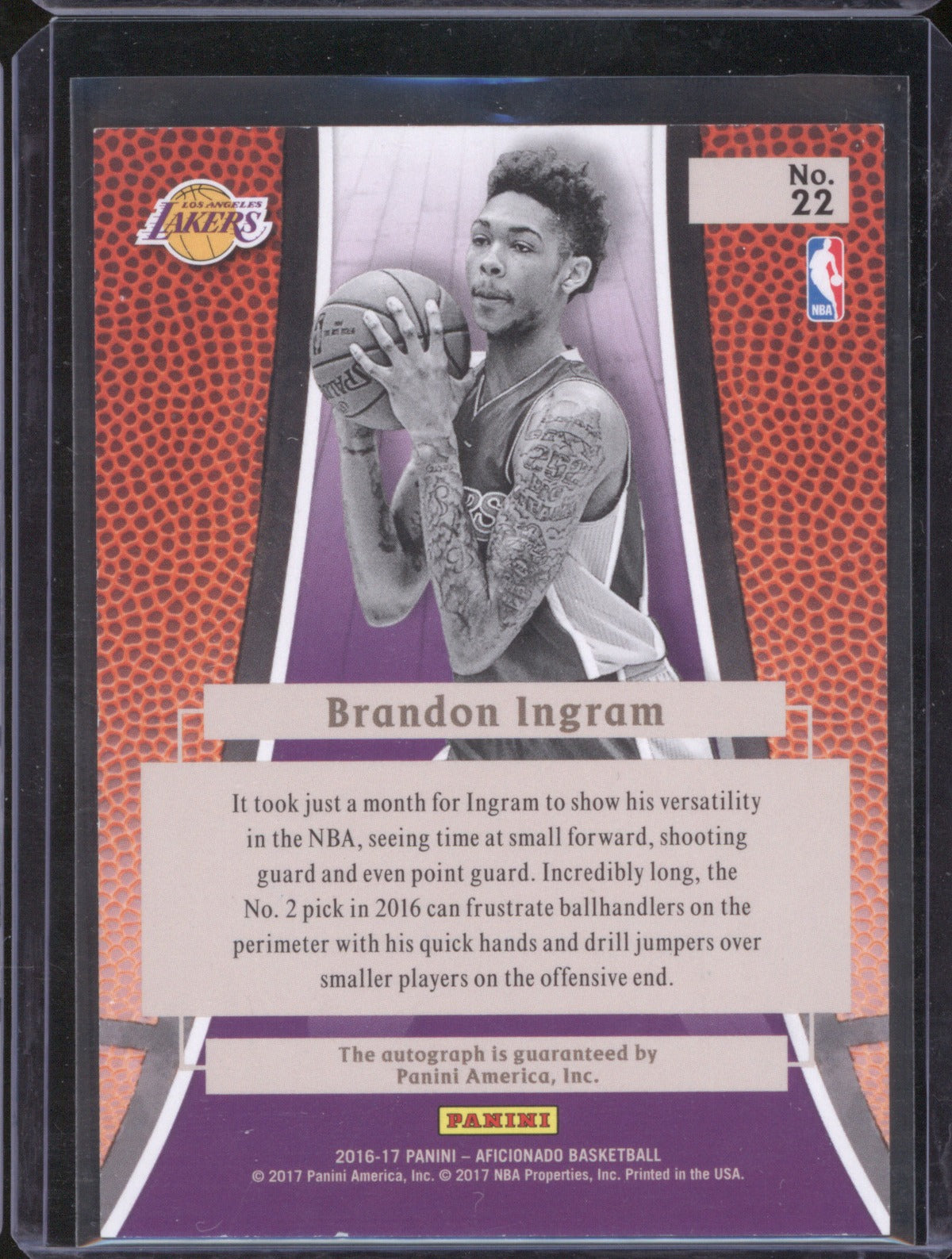 2016-17 Panini Aficionado 22 Brandon Ingram First Impressions /199 Lakers