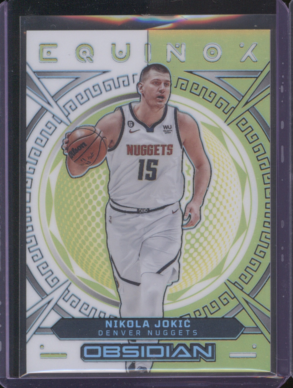 2022-23 Panini Obsidian 19 Nikola Jokic Equinox Electric Etch Yellow Flood /10