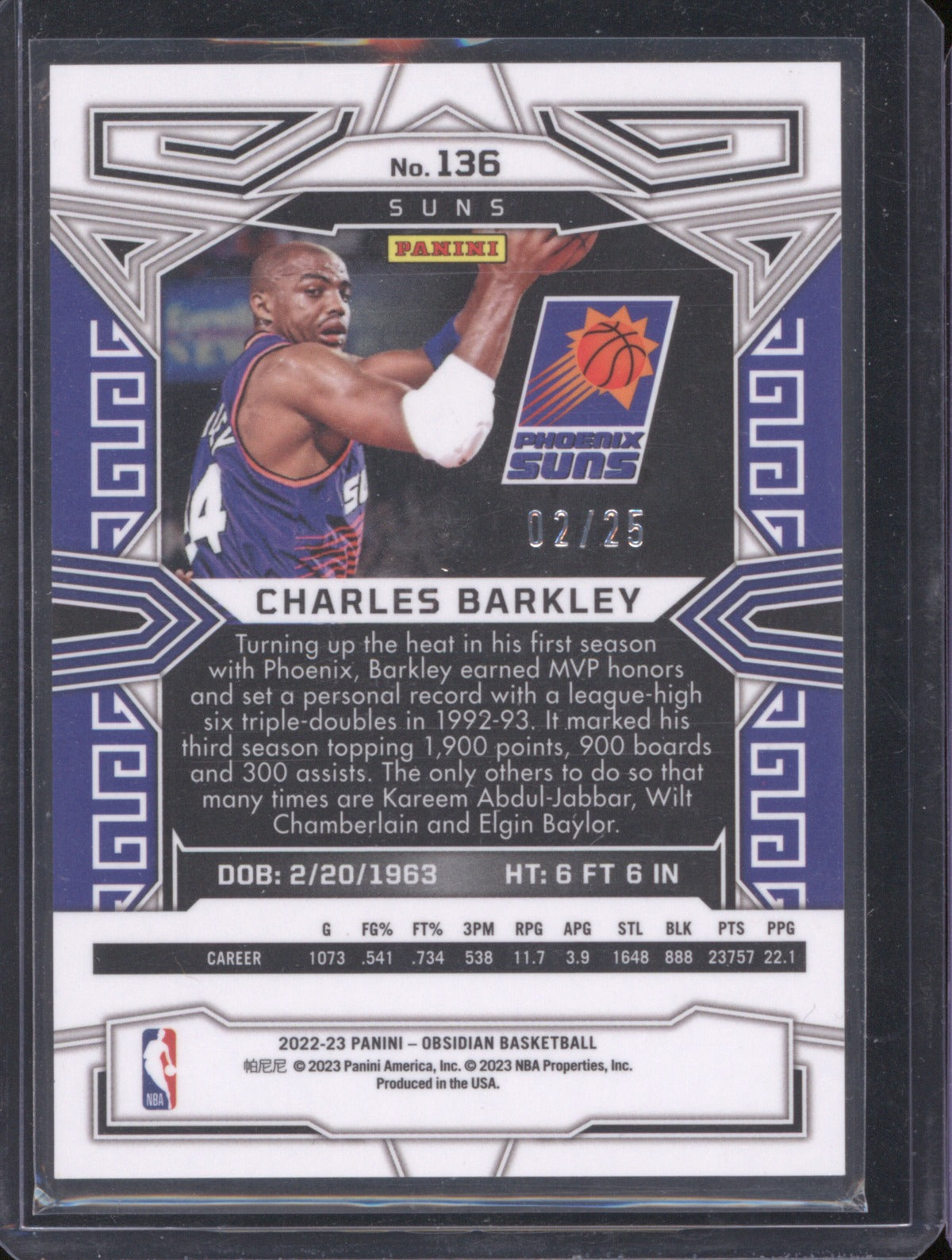 2022-23 Panini Obsidian 136 Charles Barkley Electric Etch Green Flood /25