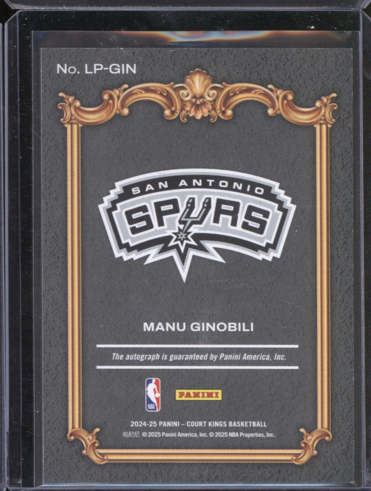 2024-25 Panini Court Kings LP-GIN Manu Ginobili Legacy Portrait Auto Jade