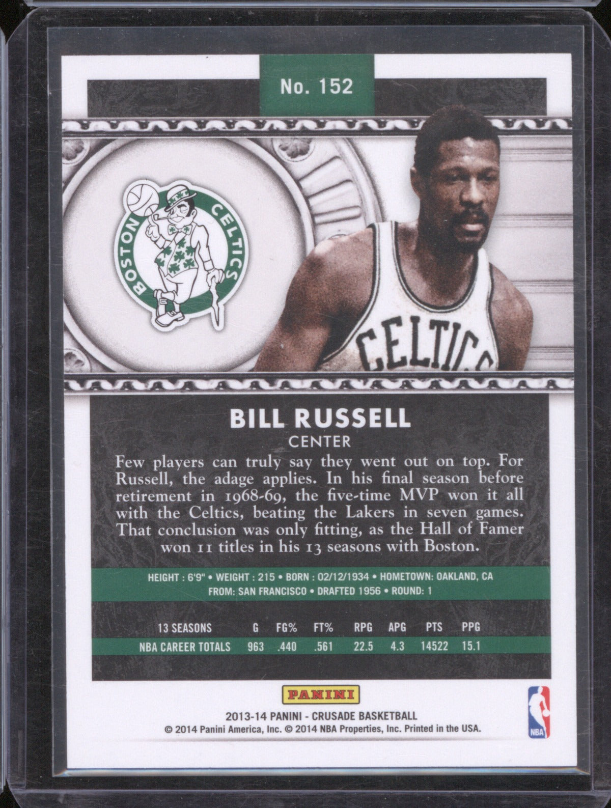2013-14 Panini Crusade 152 Bill Russell /25