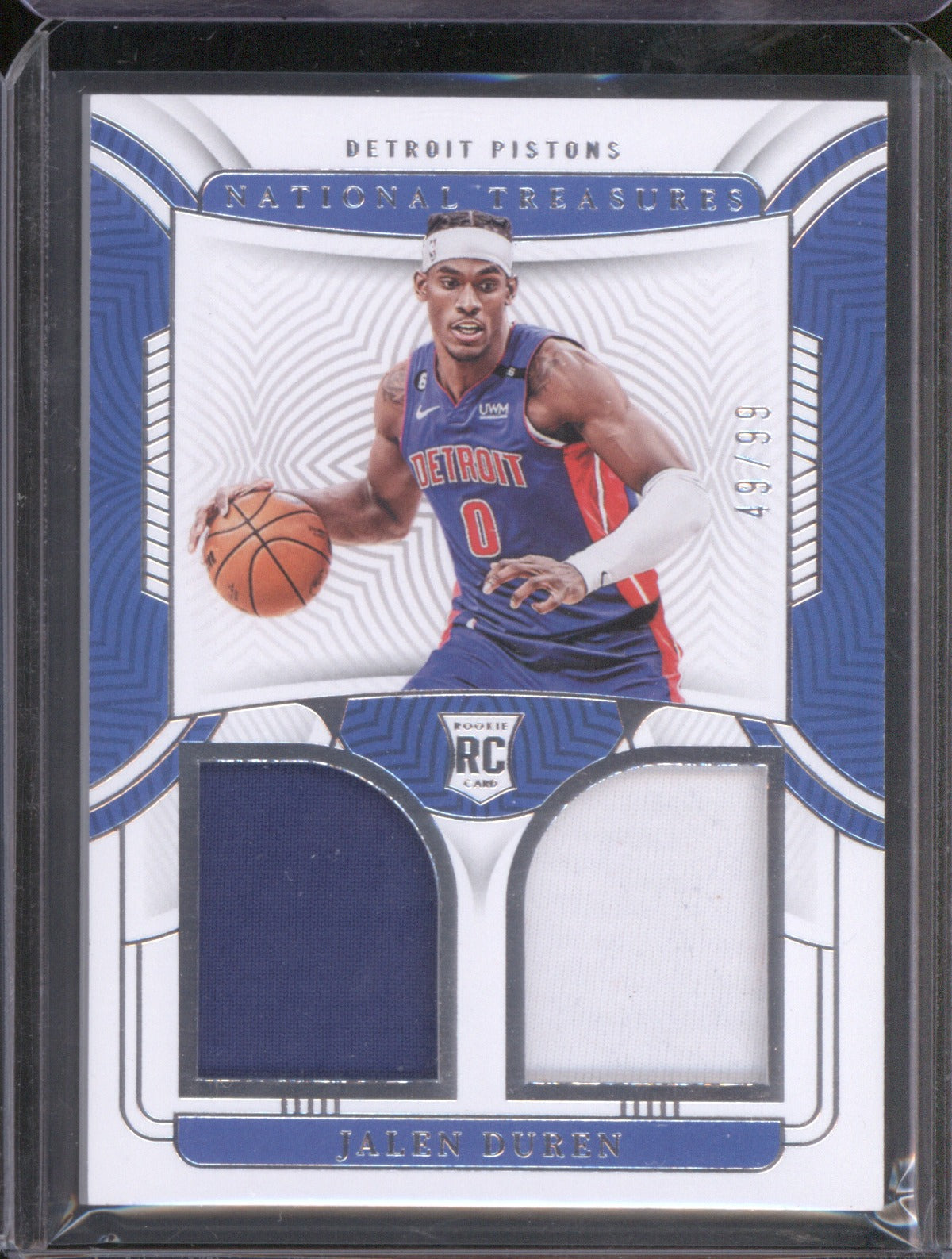 2022-23 Panini National Treasures RD-JDP Jalen Duren Rookie Dual Patch /99