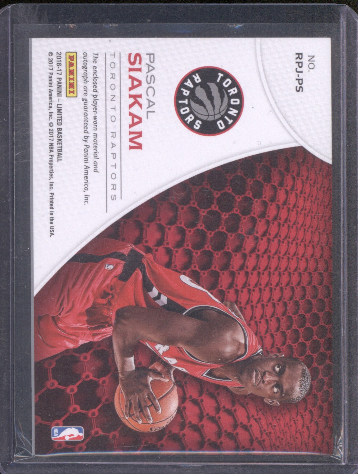 2016-17 Panini Limited RPJ-PS Pascal Siakam Rookie Phenoms Patch Auto /99