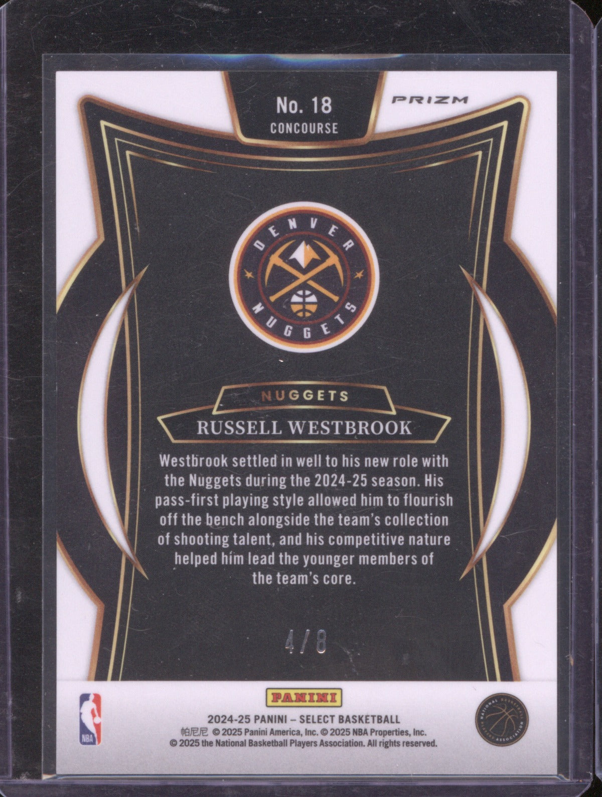 2024-25 Panini Select 18 Russell Westbrook Dragon Scale Concourse /8