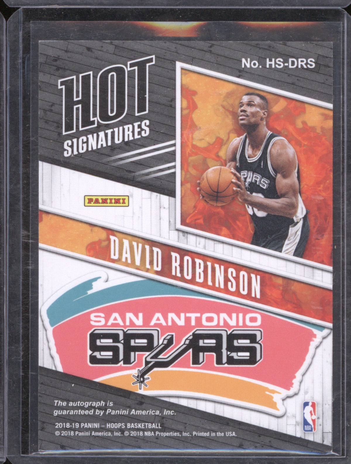 2018-19 Panini NBA Hoops HS-DRS David Robinson Hot Signatures