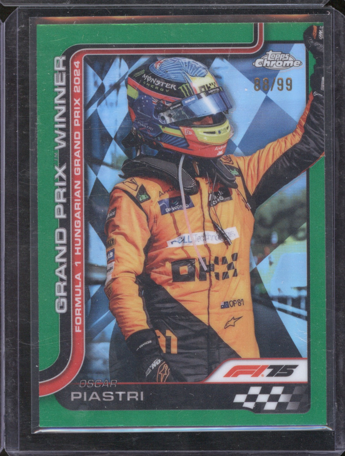 202 5Topps Chrome Formula 1 Oscar Piastri Grand Prix Winner Green 88/99