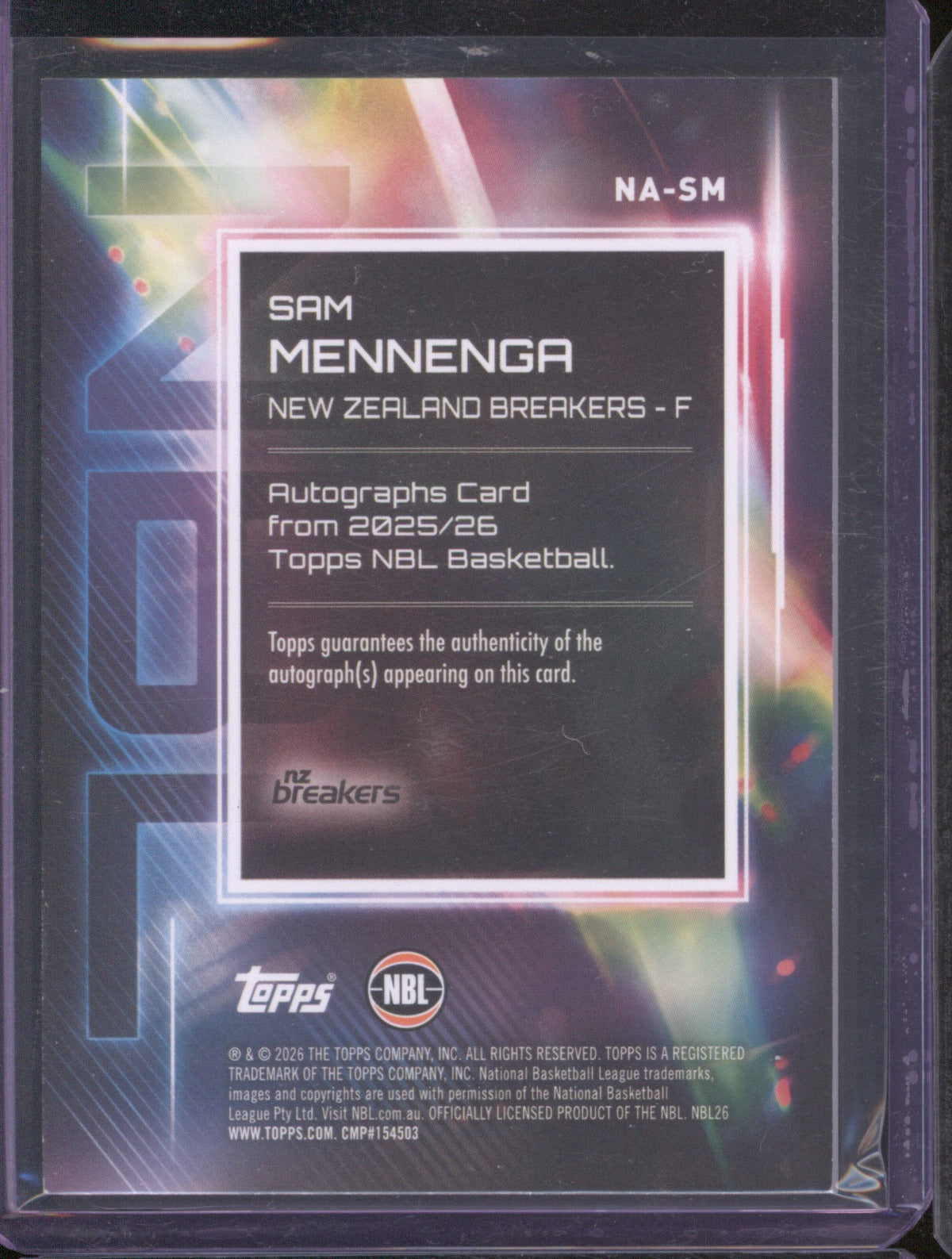 2025-26 Topps NBL Sam Mennenga Auto