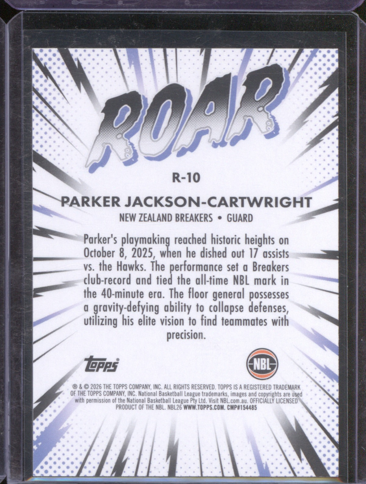 2025-26 Topps NBL Parker Jackson-Cartwright The Roar Gold 50/50
