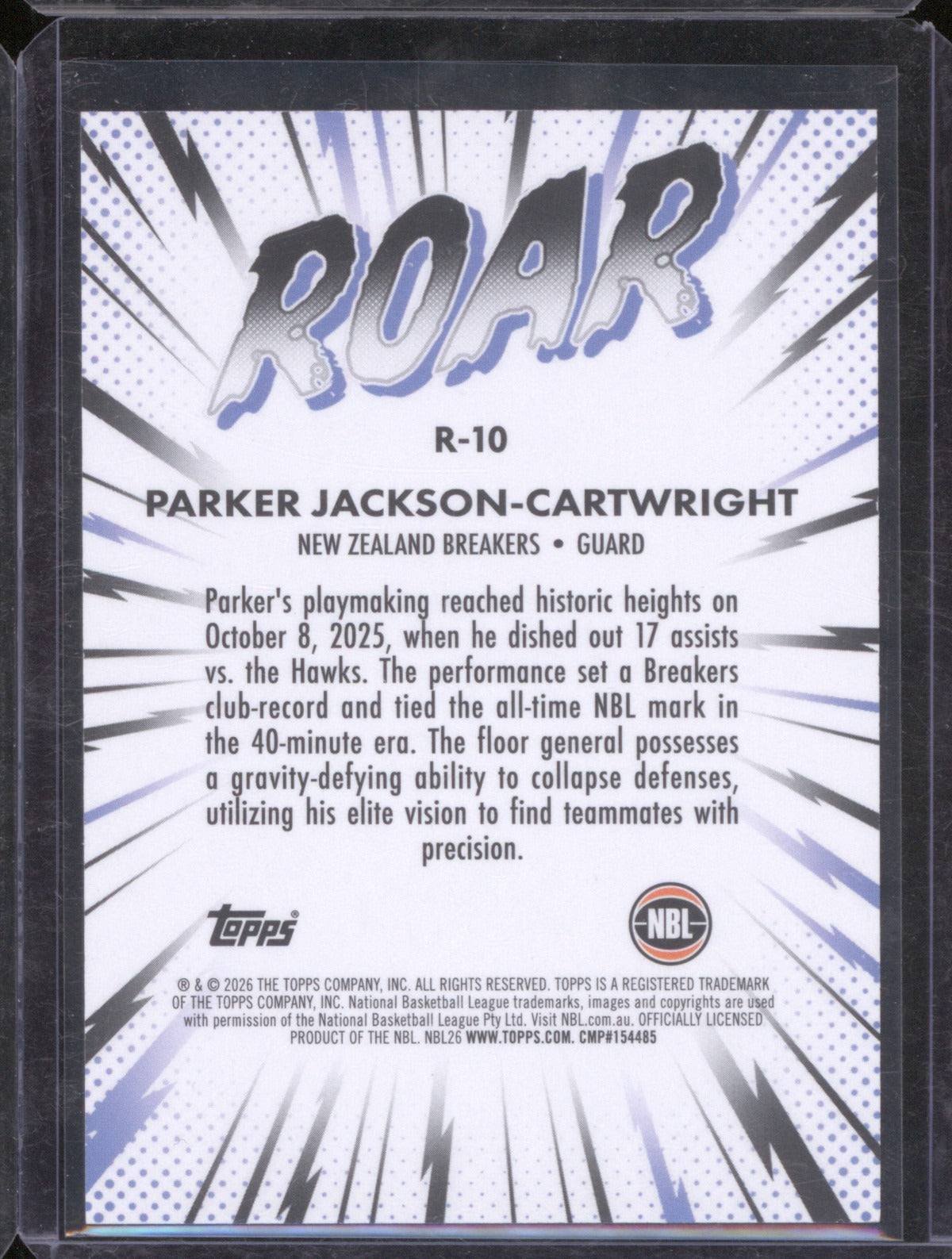 2025-26 Topps NBL Parker Jackson-Cartwright The Roar Black 3/10