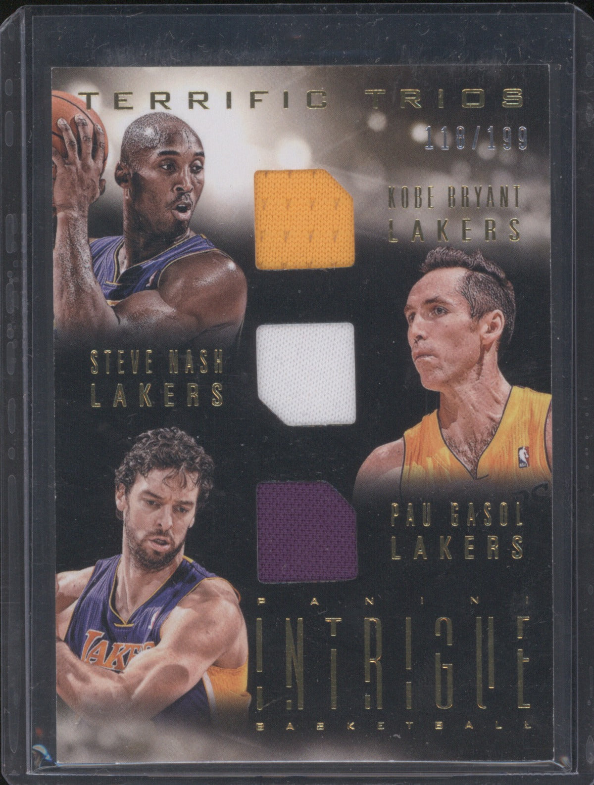 Kobe Bryant, Steve Nash, Pau Gasol 2013-14 Panini Intrigue 14 Terrific Trios 199