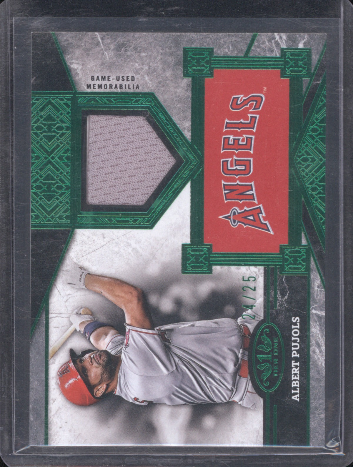 Albert Pujols 2025 Topps Tier One #TSR-AP Top Shelf Relics Green Foil /25