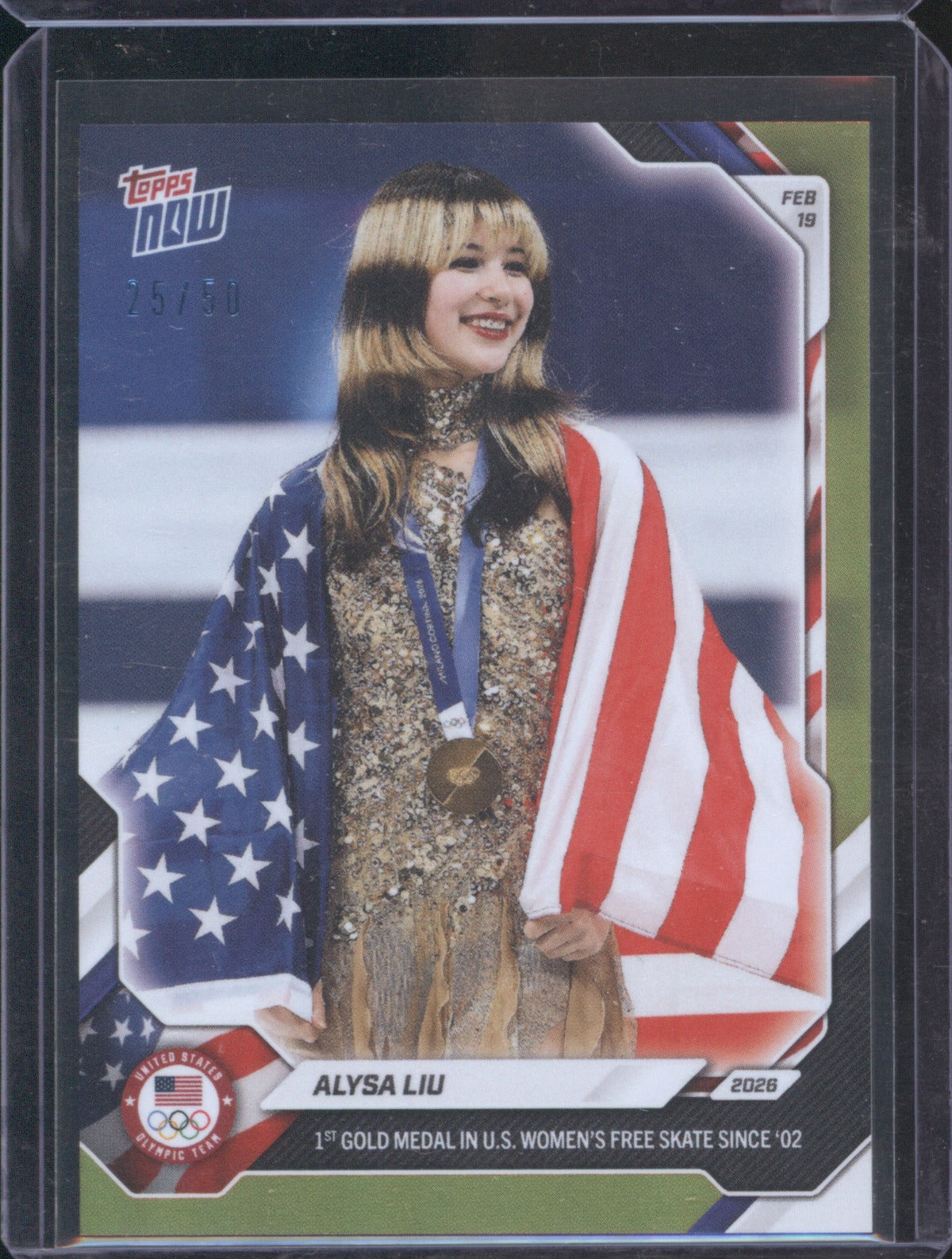 Alysa Liu 2026 Topps Now Olympics #16 Gold /50