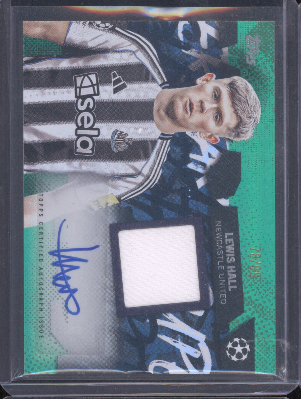 Lewis Hall 2026 Topps #TSAR-LH UEFA Club Competitions Green Auto Relic /99