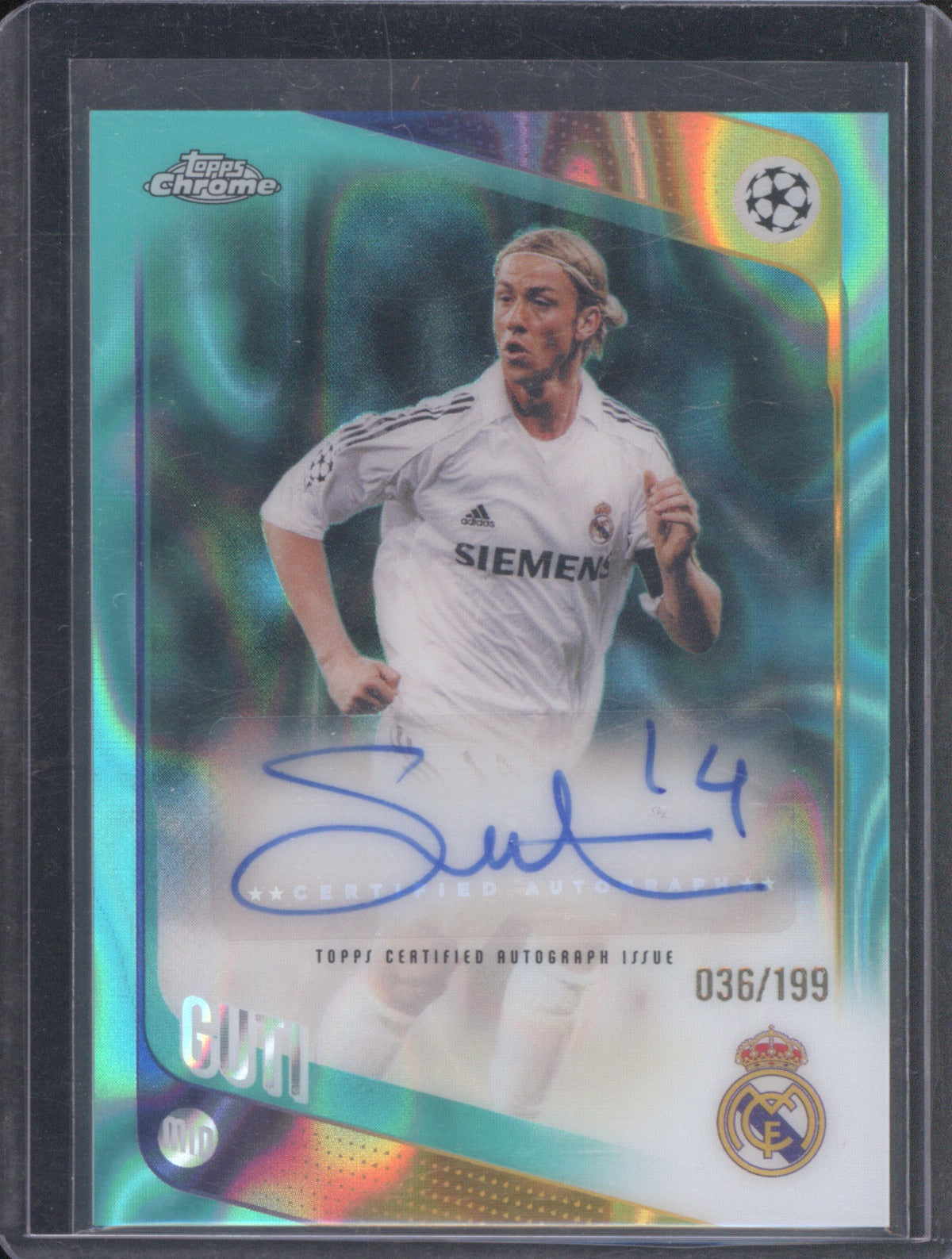 Guti 2025 Topps Chrome Club Competitions #CLA-G Legends Auto Aqua Refractor /199