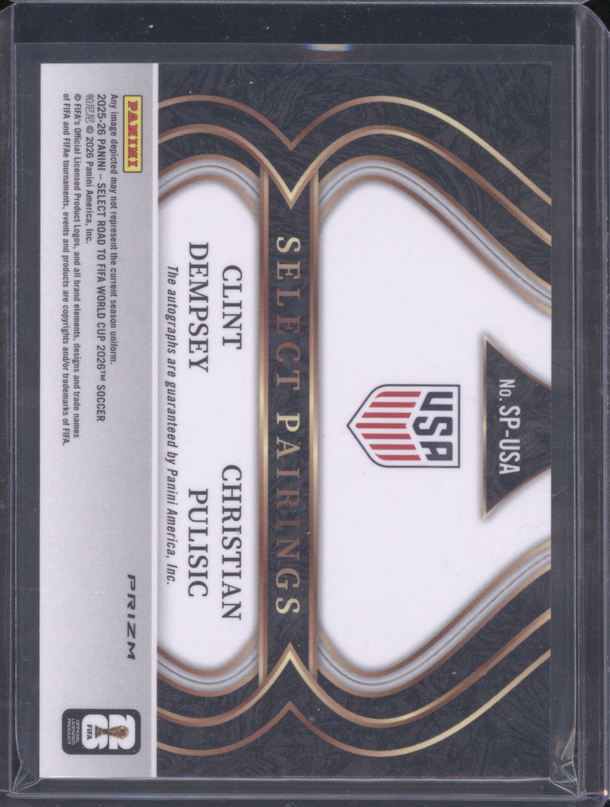 Clint Dempsey & Christian Pulisic 2025 Panini Select Pairings Silver Dual Auto