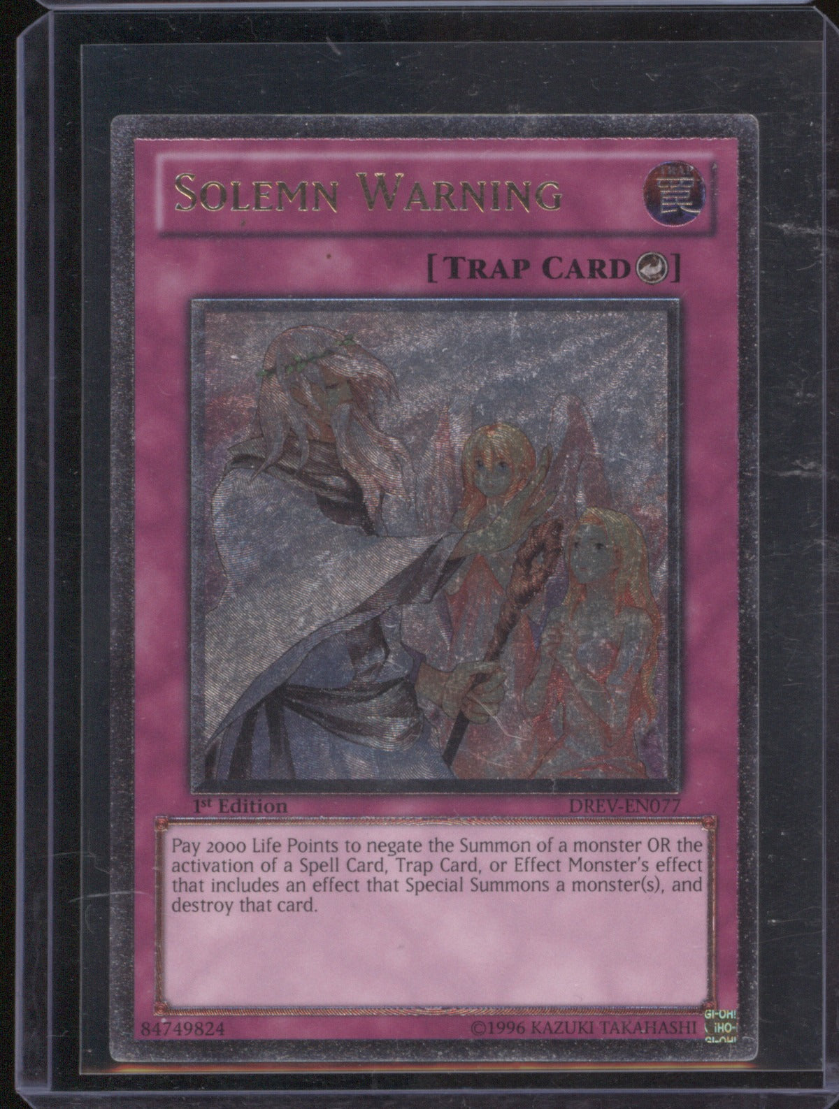 Solemn Warning 2007 Yu-Gi-Oh Konami Duelist Revolution #DREV-EN077 Ultimate Rare
