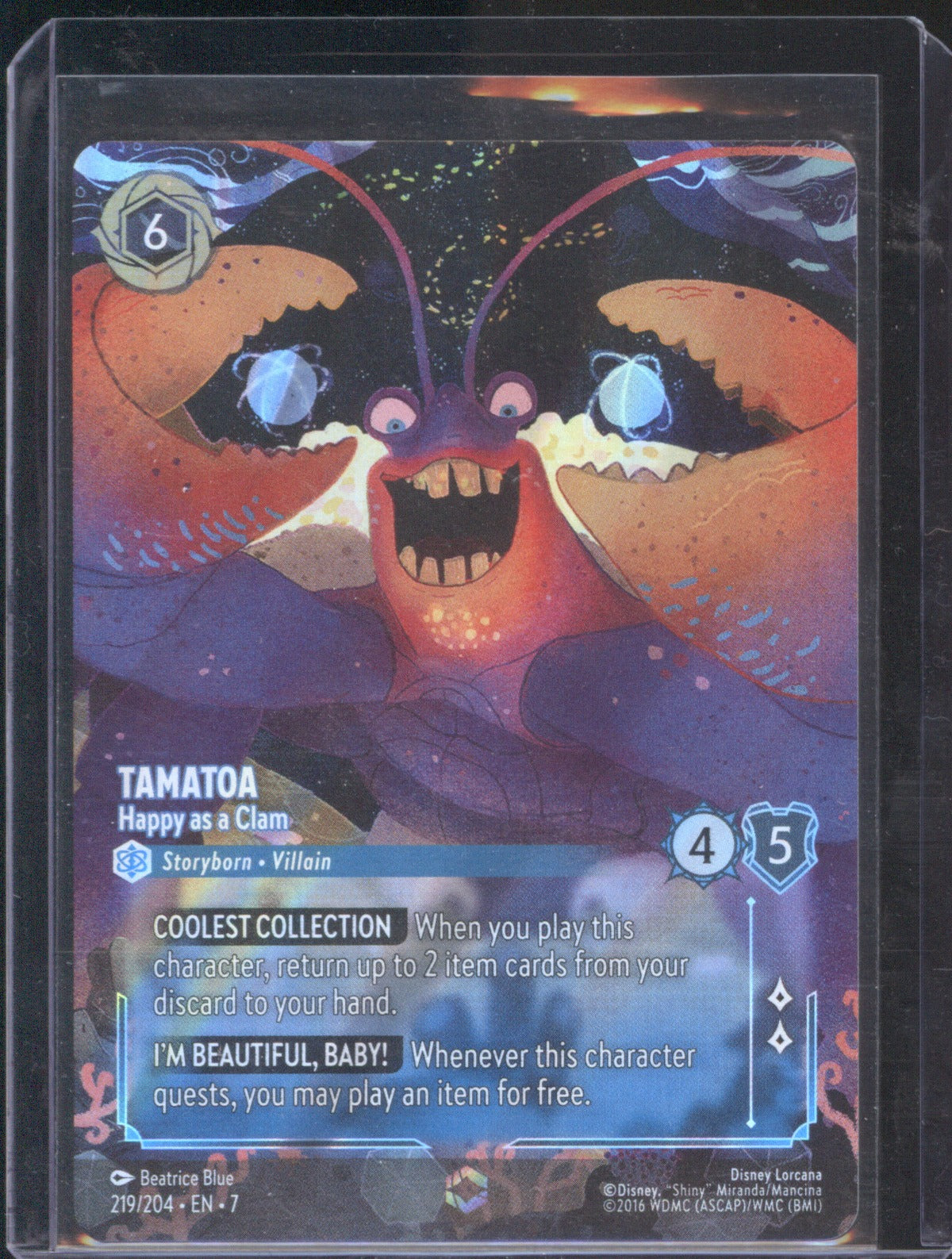 Tamatoa Happy as a Clam (Enchanted) 2025 Disney Lorcana Archazia's Island 219