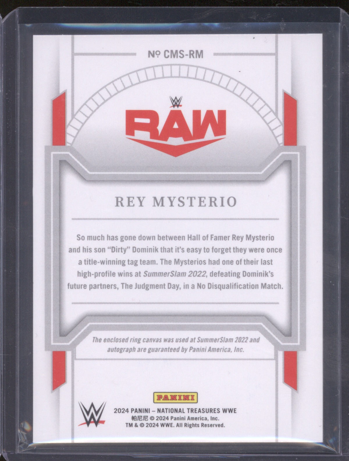 Rey Mysterio 2024 Panini National Treasures WWE Colossal Mat Autograph Auto /25