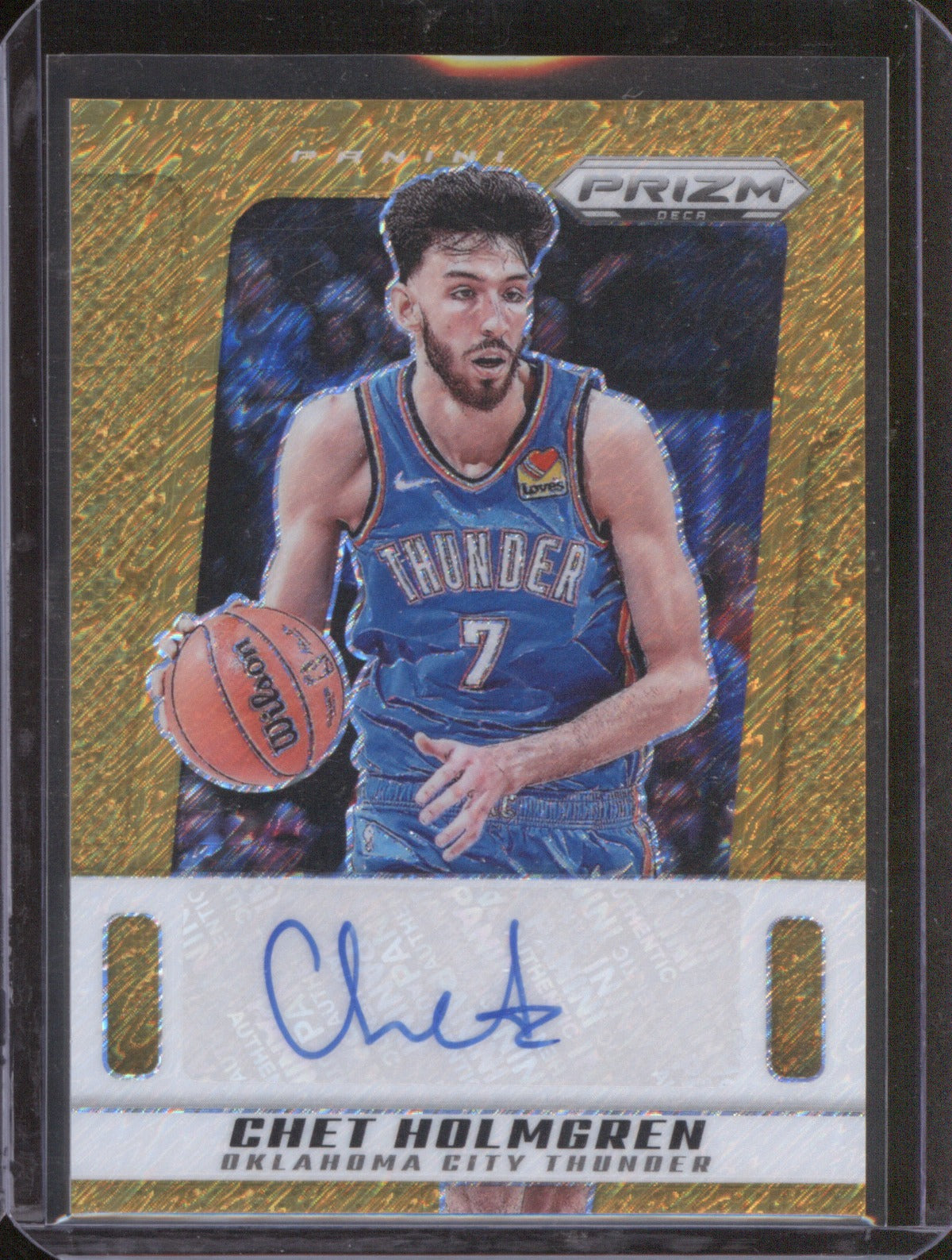 Chet Holmgren 2024-25 Panini Prizm PDS-HOL Gold Shimmer Auto /10