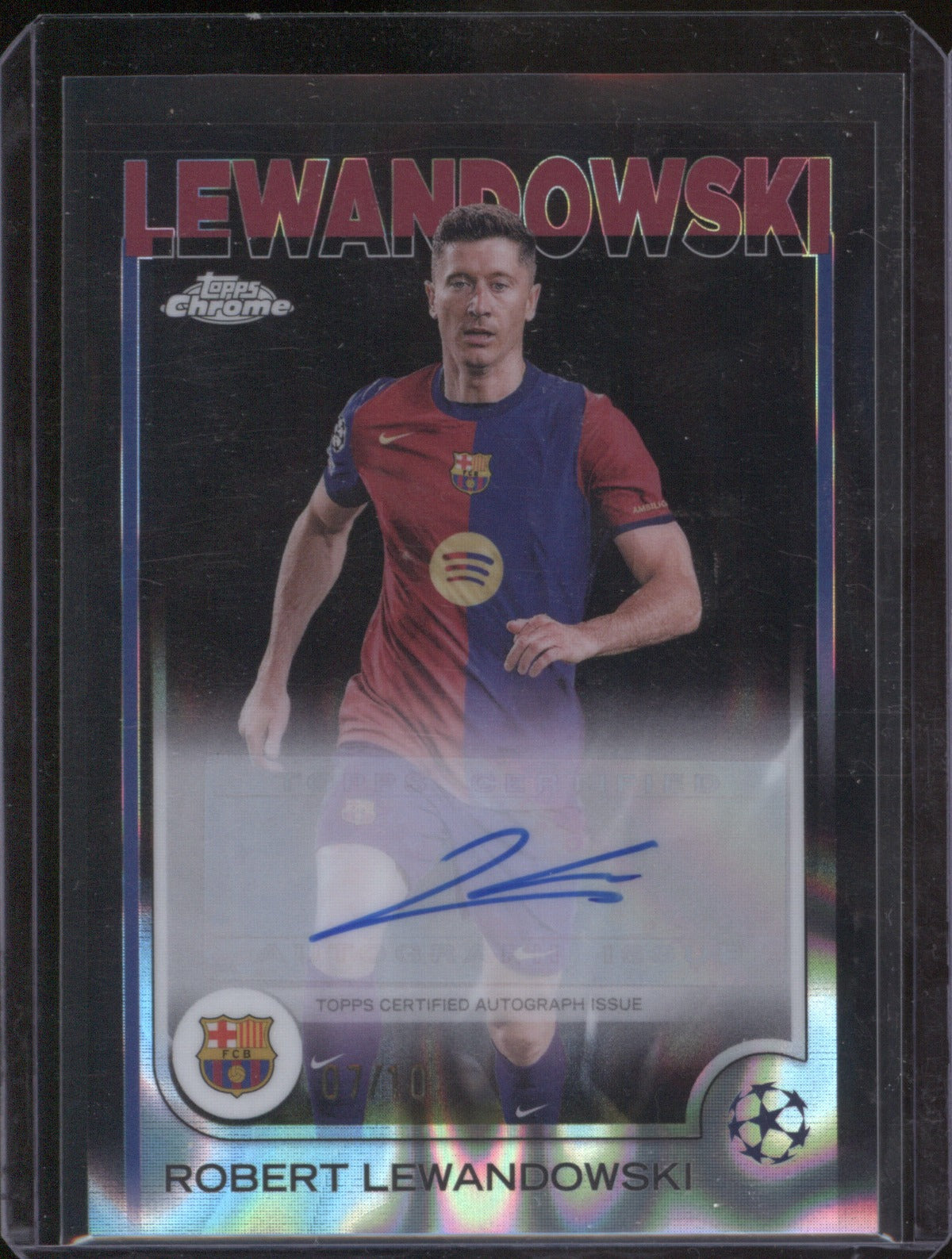 2025 Topps Chrome UEFA Robert Lewandowski Black Auto /10