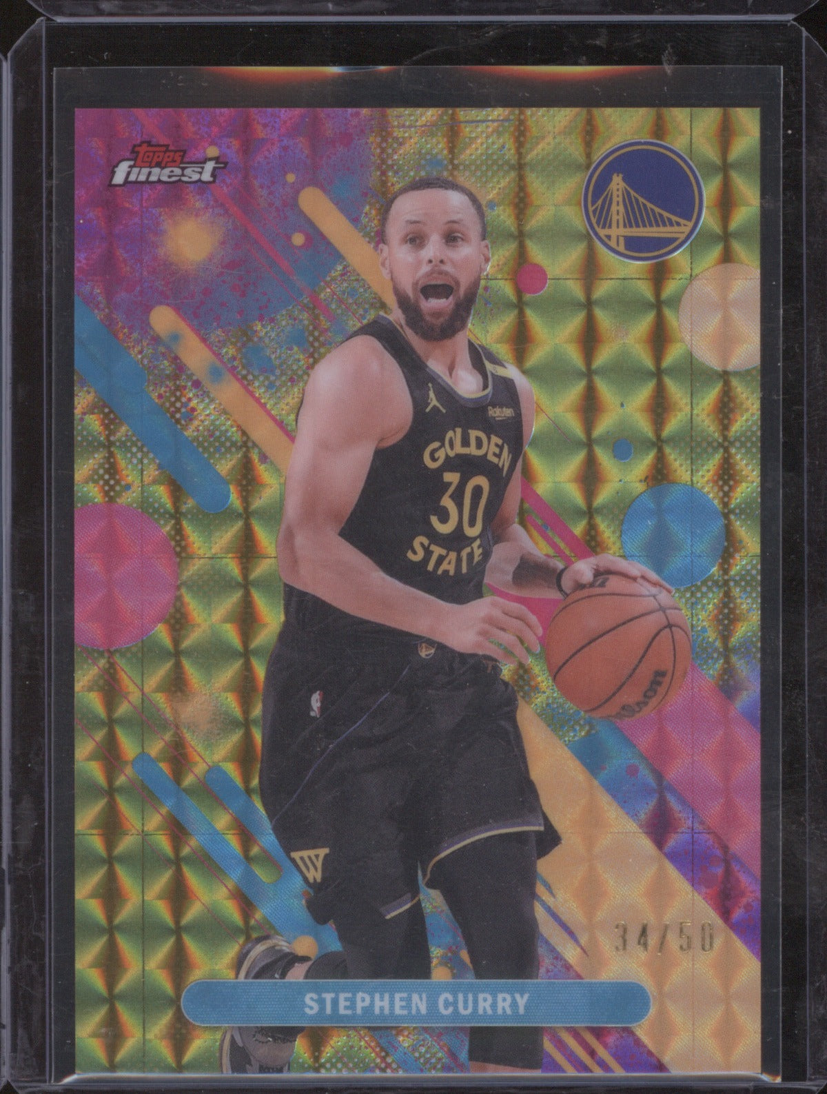 Stephen Curry 2025-26 Topps Finest 74 Gold Geometric /50 Common