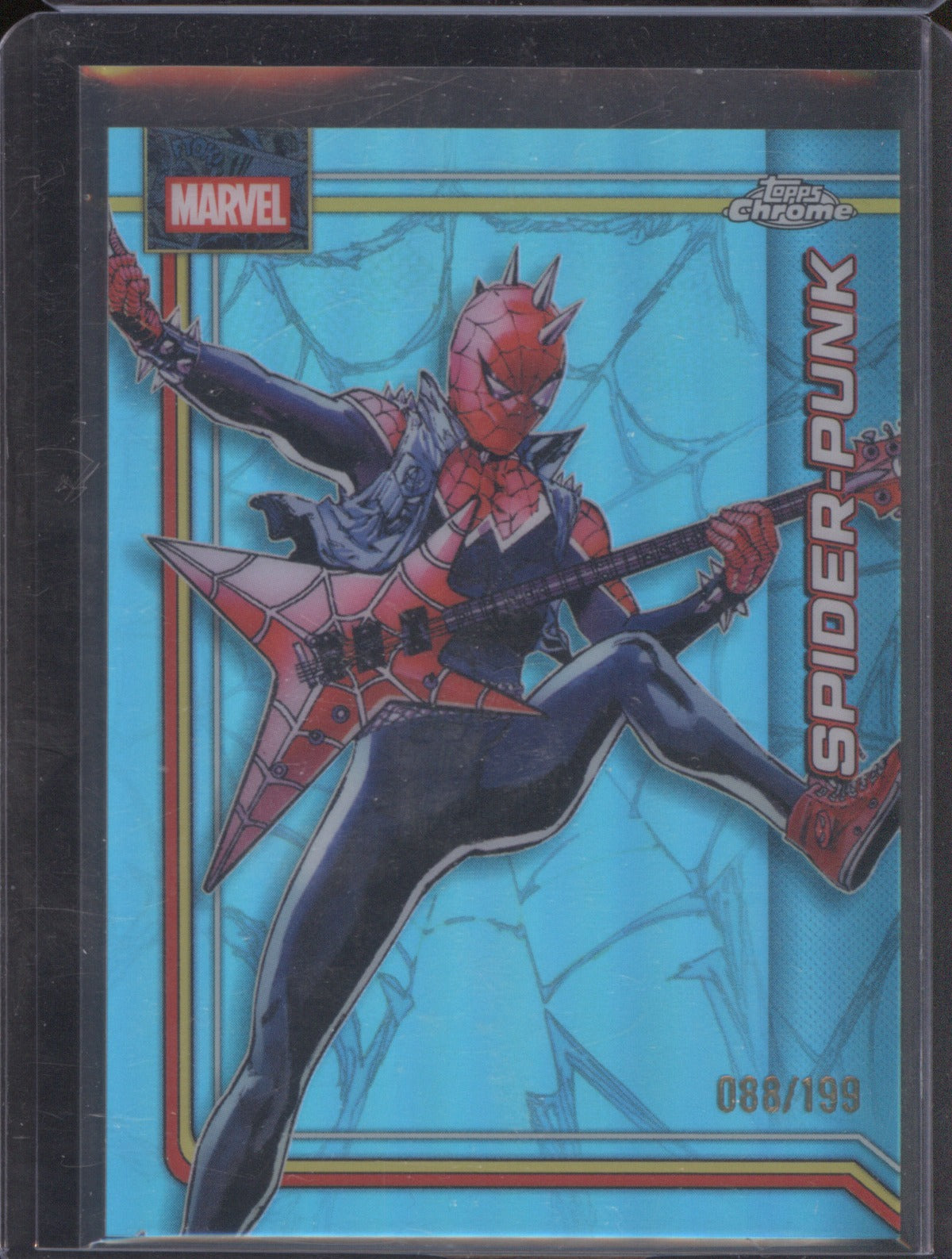 2026 Topps Chrome Marvel 166 Spider-Punk Aqua Refractor 099/199