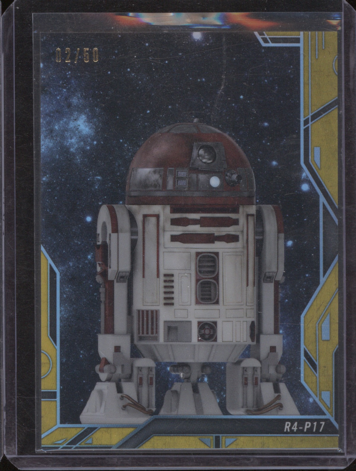 2018 Topps Finest Star Wars Droids And Vehicle R4-P17 Gold Refractor /50