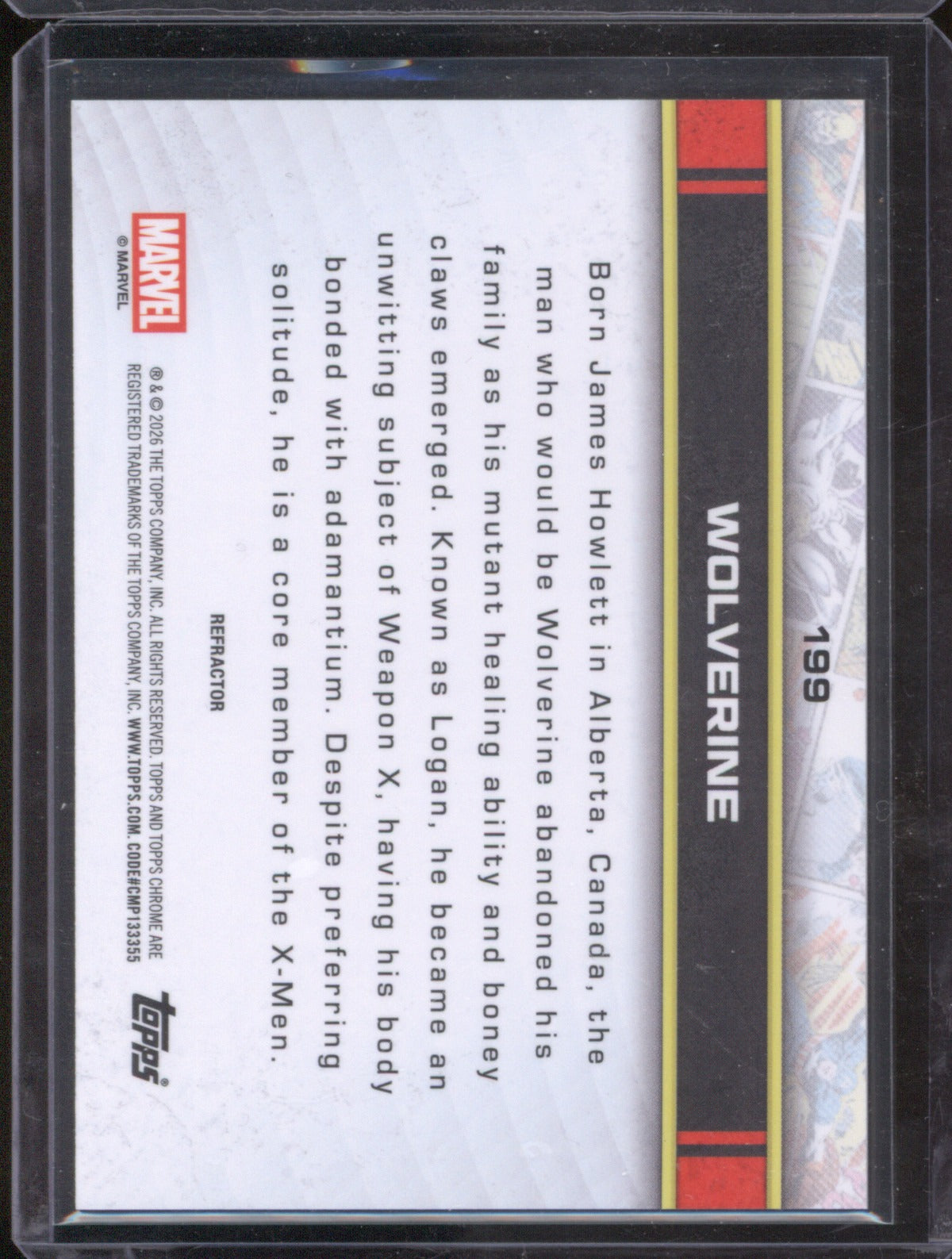 2026 Topps Chrome Marvel 199 Wolverine Refactor