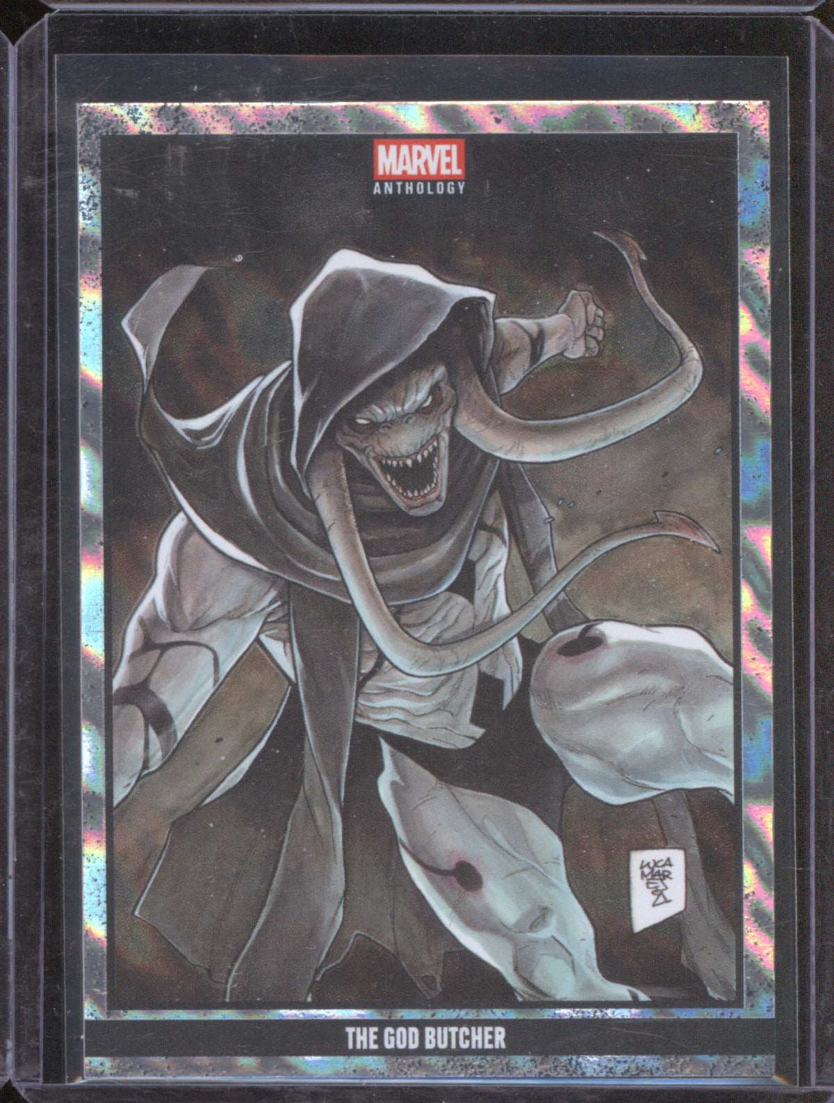 2025 Panini Marvel Anthology 81 The God Butcher Glitch Holo /500