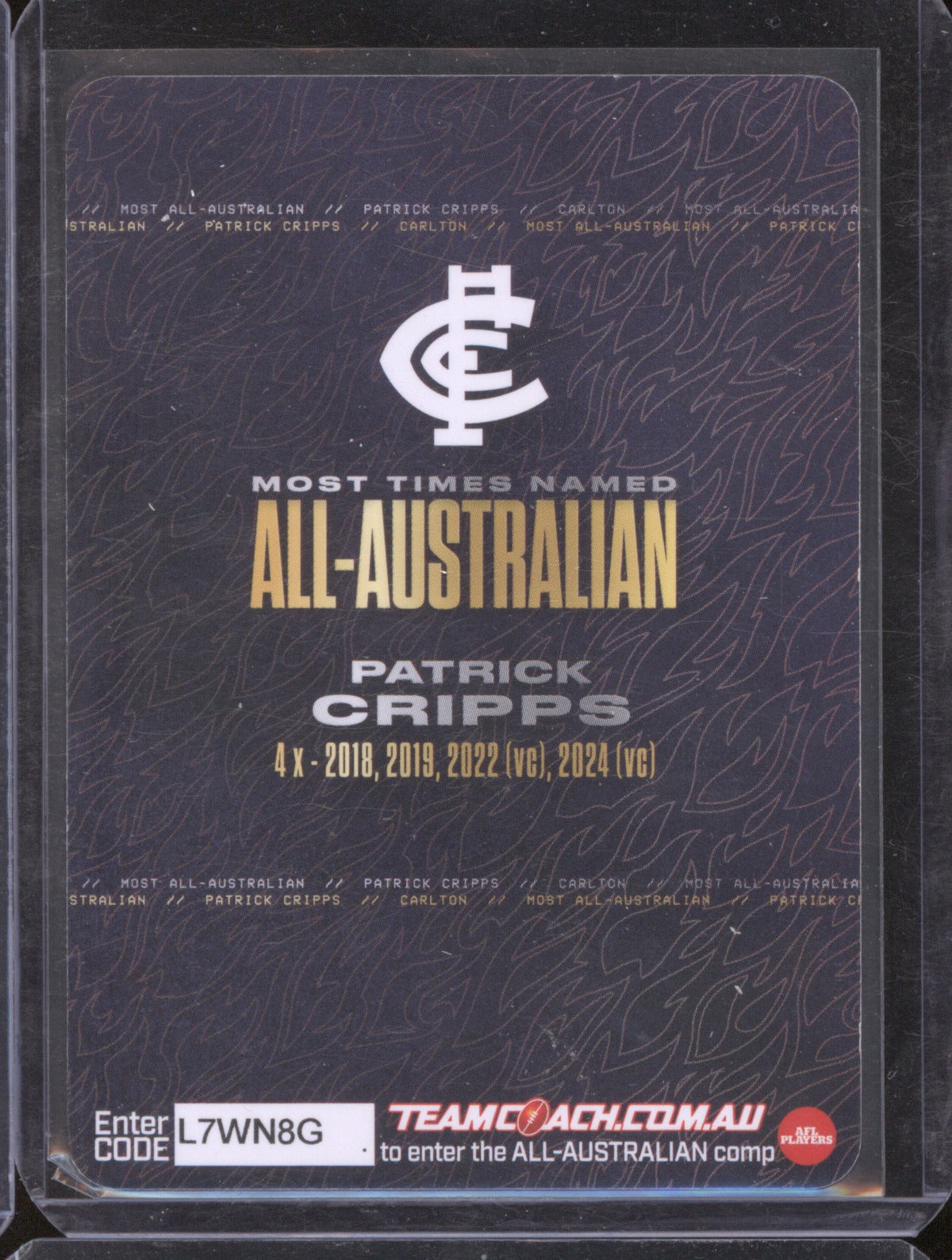 2026 AFL Team Coach Most All-Australian Patrick Cripps