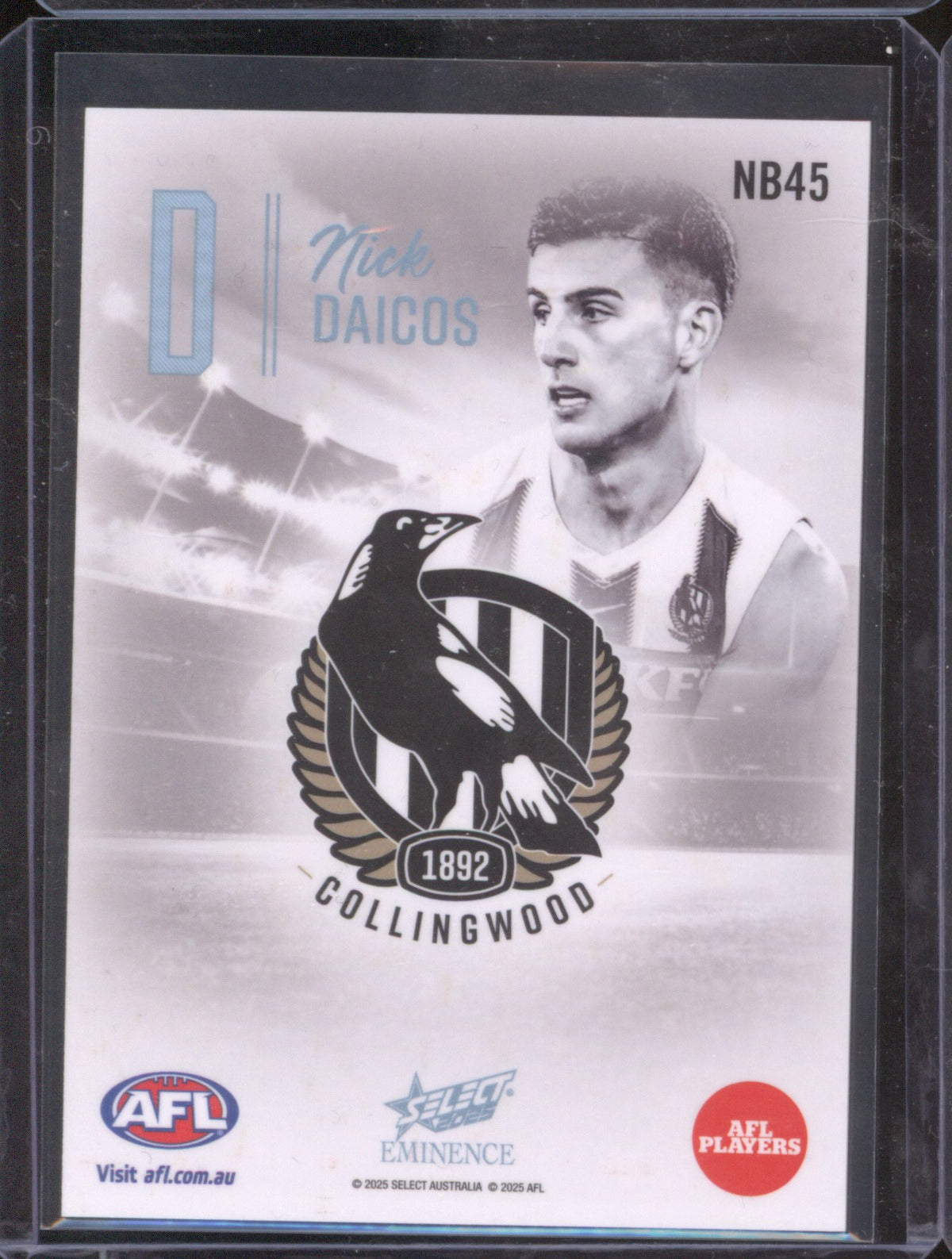 2025 AFL Select Eminence Nick Daicos Platinum Nameplate /40