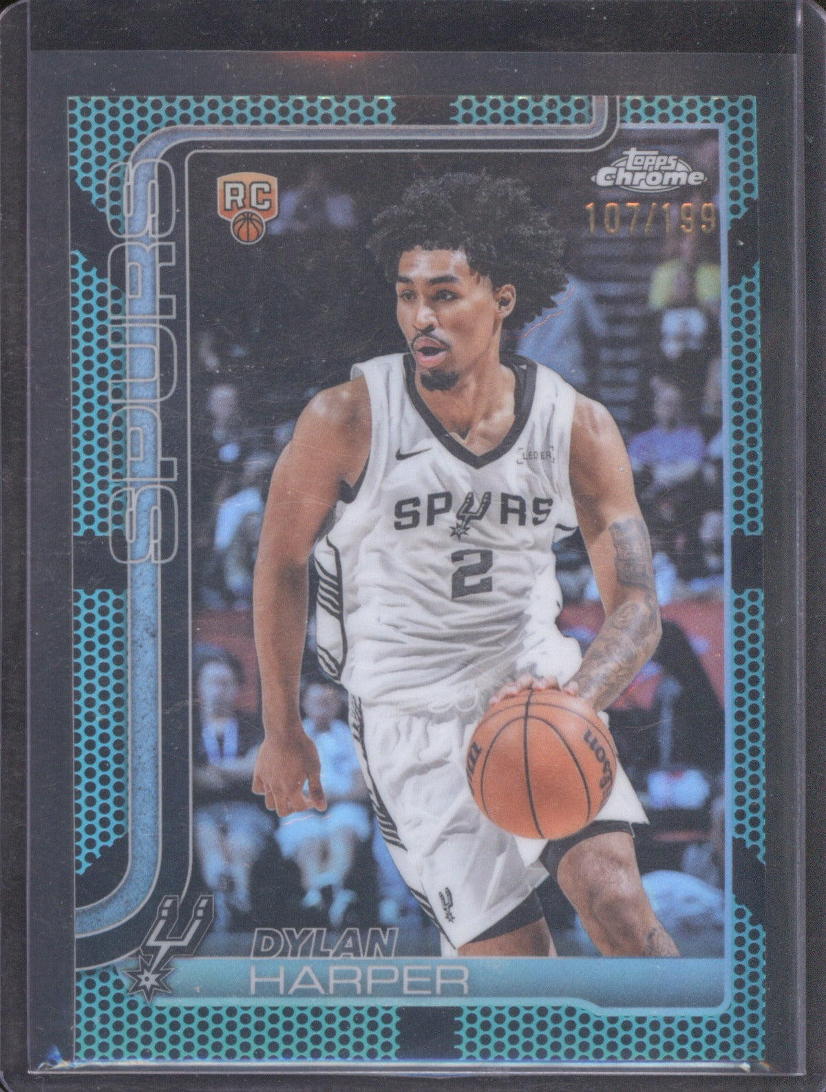 Dylan Harper 2025-26 Topps Chrome #252 Aqua Basketball Refractor 107/199