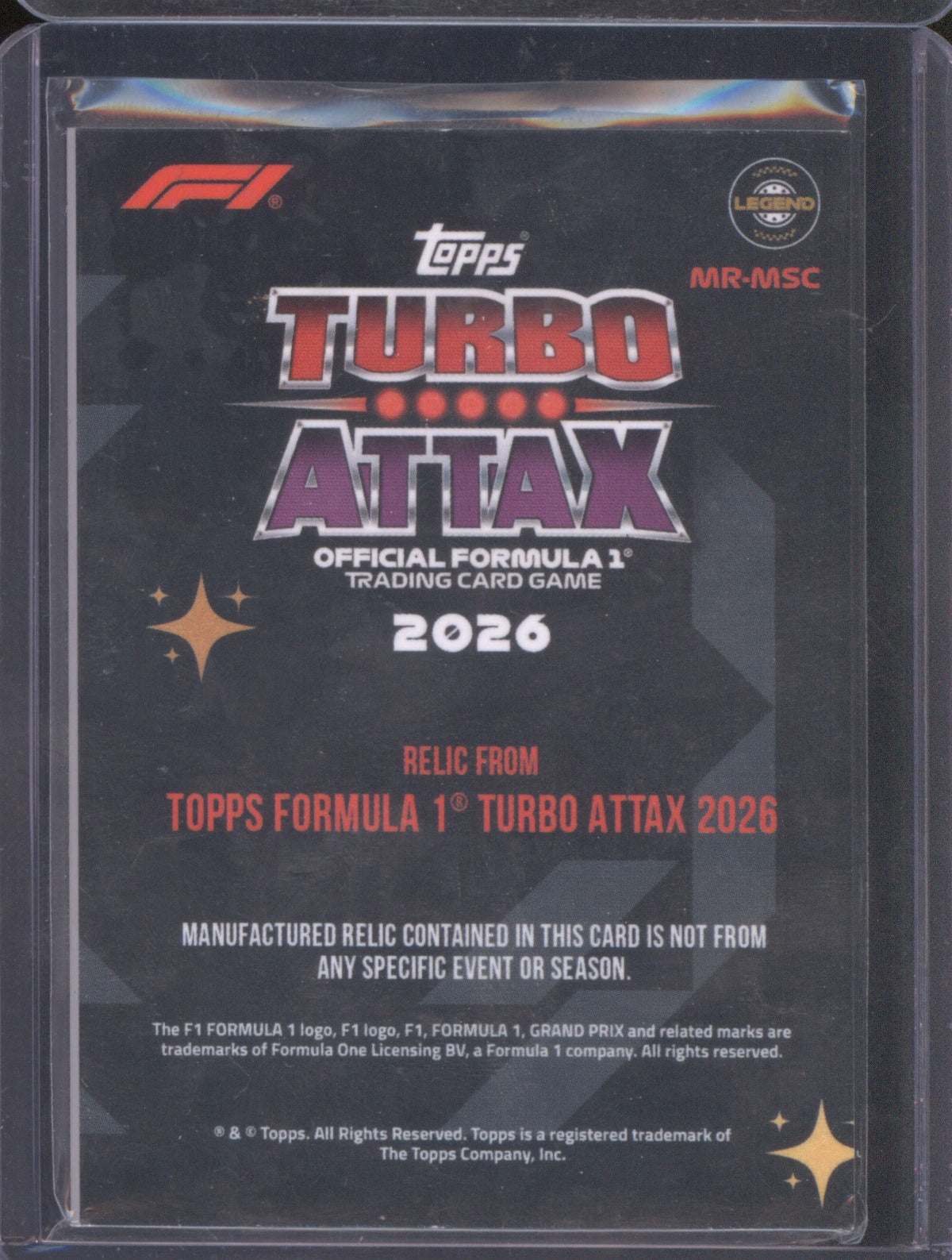 Michael Schumacher 2026 Topps Turbo Attax #MR-MSC Relic
