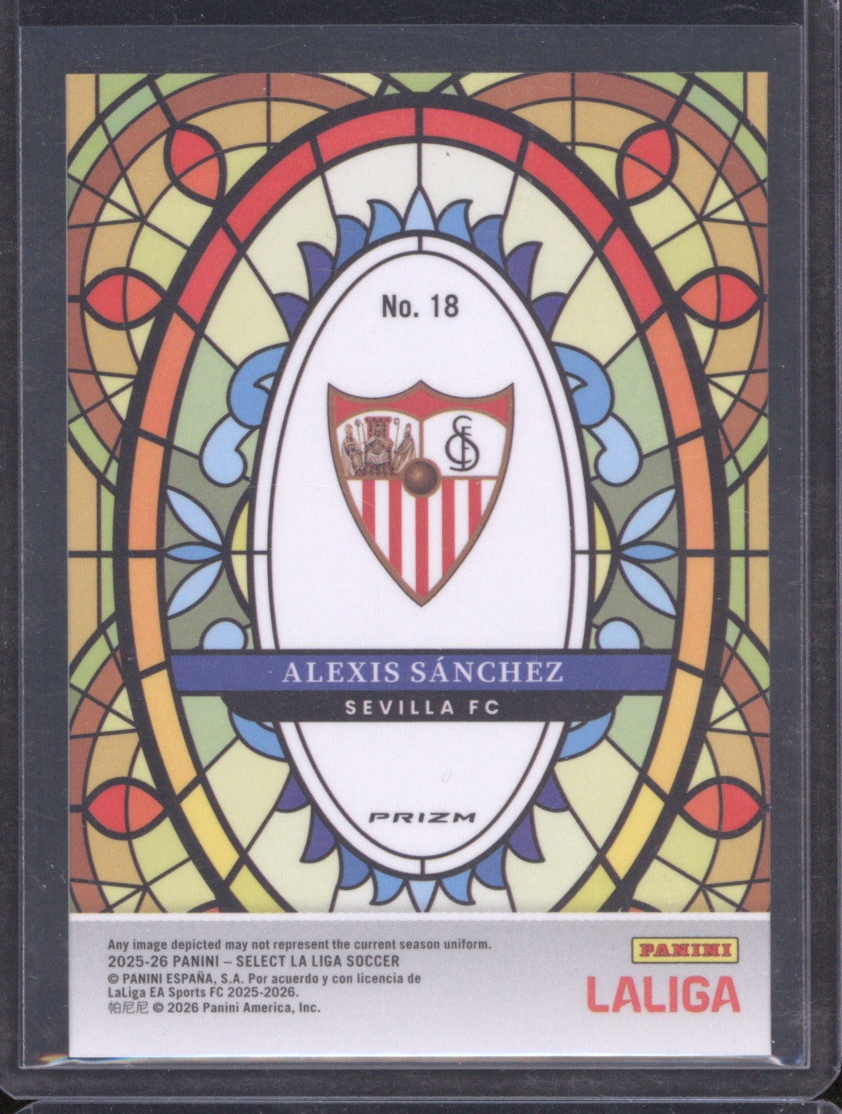 2025-26 Panini Select La Liga Alexis Sanchez Stained Glass SSP #18 Sevilla FC