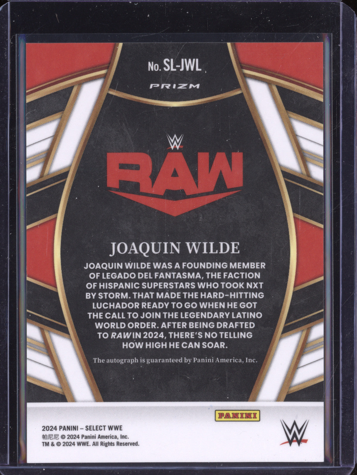 Joaquin Wilde 2024 Panini Select SL-JWL Signature Selections