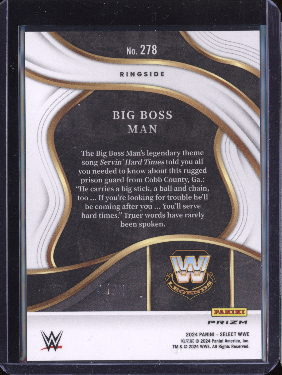 Big Boss Man 2024 Panini Select 278 Tie-Dye 5/25
