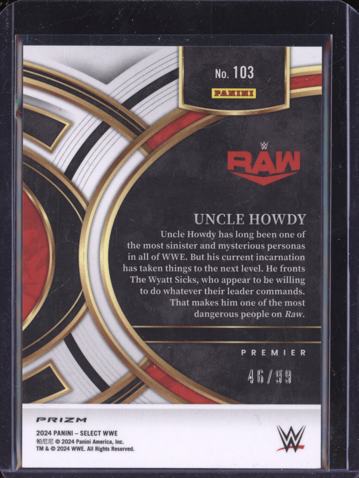 Uncle Howdy 2024 Panini Select 103 Purple 46/99