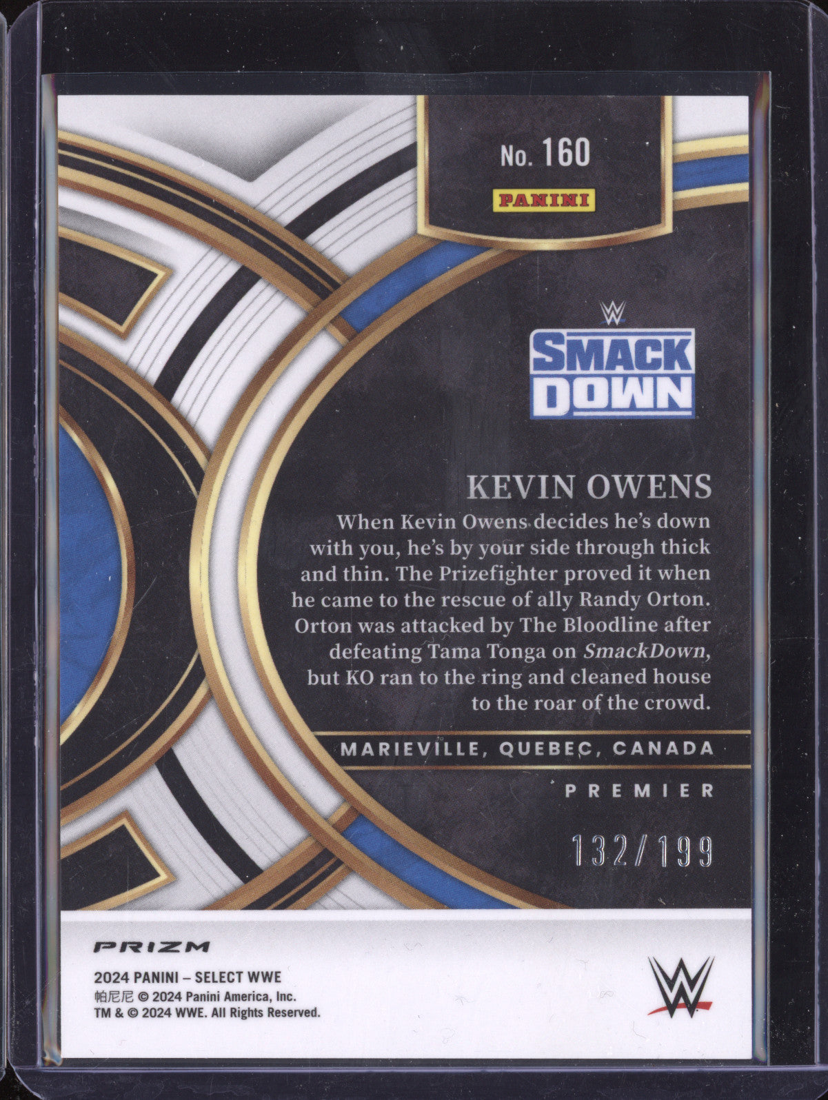 Kevin Owens 2024 Panini Select 160 Blue 132/199