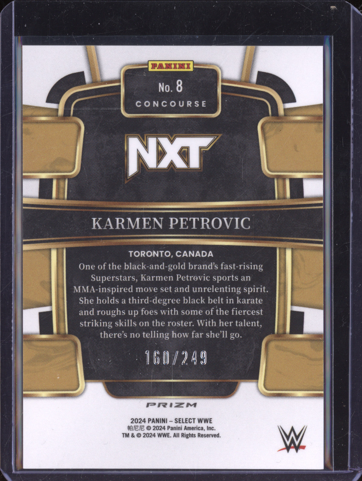 Karmen Petrovic 2024 Panini Select 8 Light Blue RC 160/249