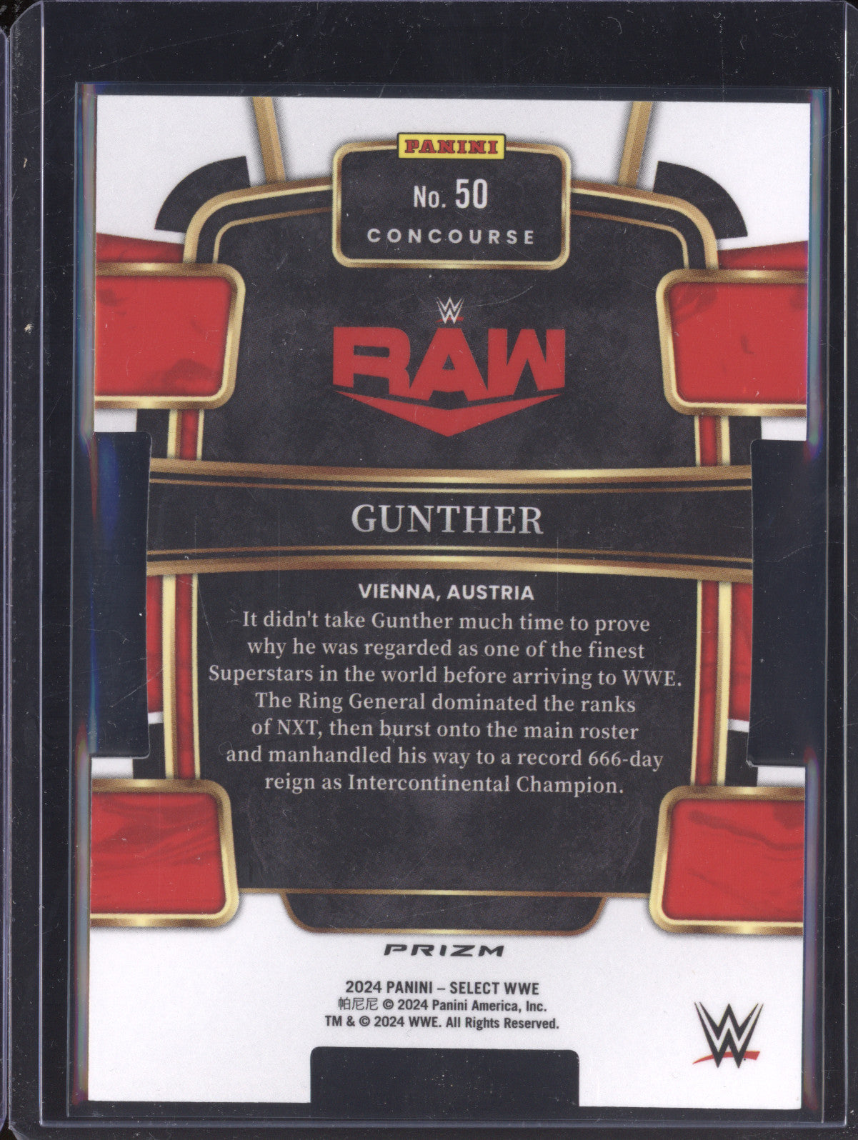 Gunther 2024 Panini Select 50 Silver Die-Cut