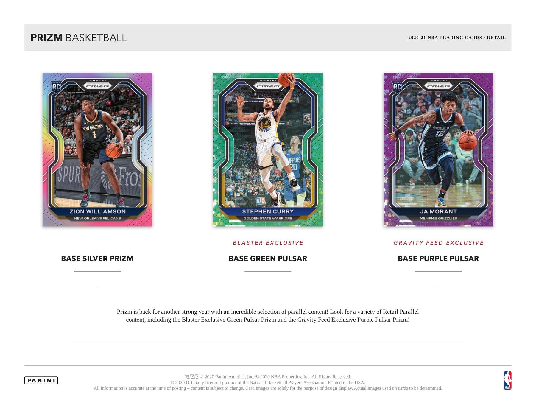 2020-21 Panini Prizm Basketball Retail Box