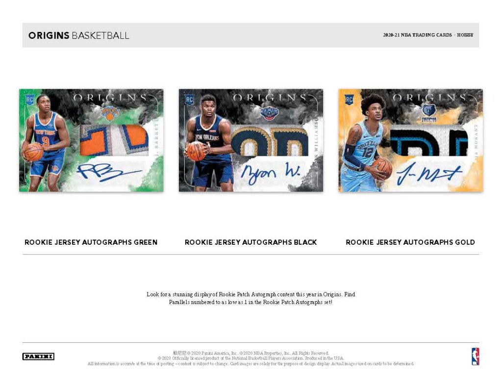 2020/21 Panini Origins Basketball Hobby Box