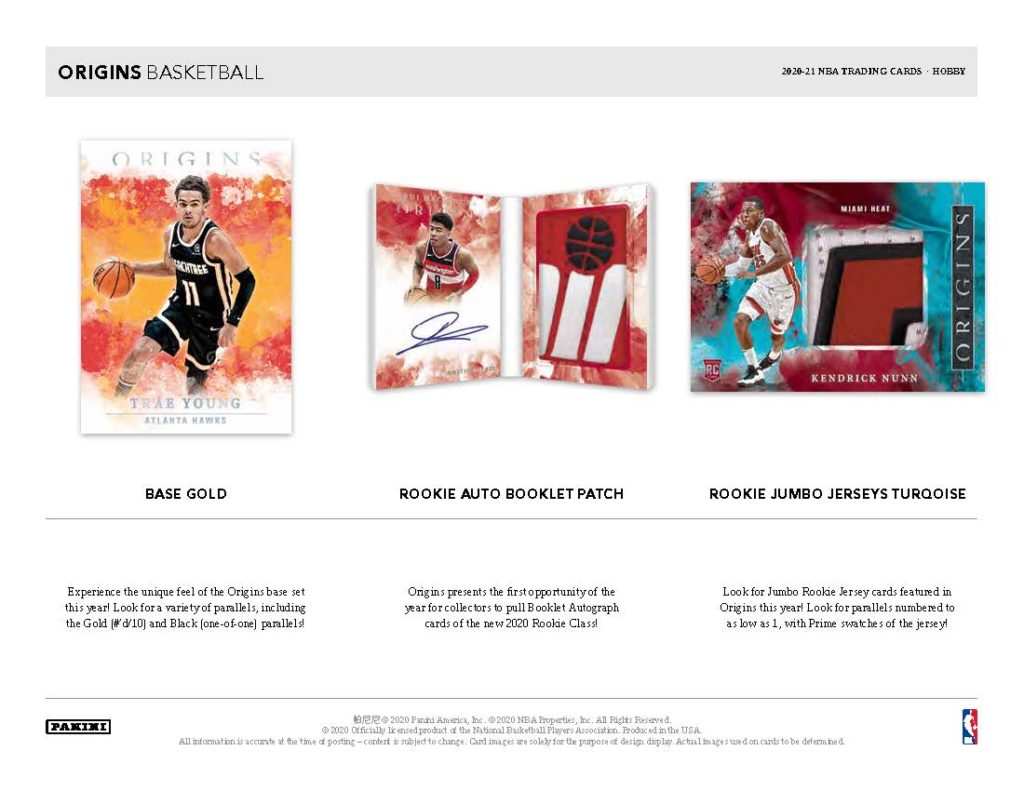 2020/21 Panini Origins Basketball Hobby Box