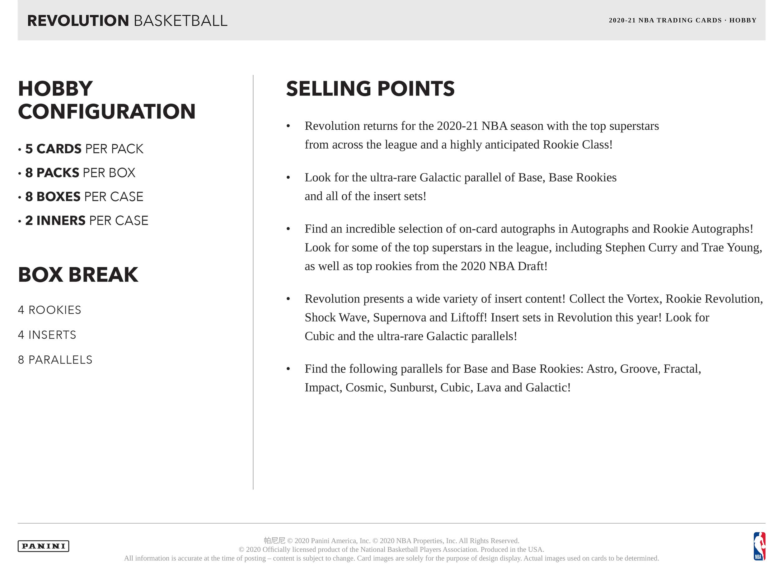 2020-21 Panini Revolution Sealed Hobby Box