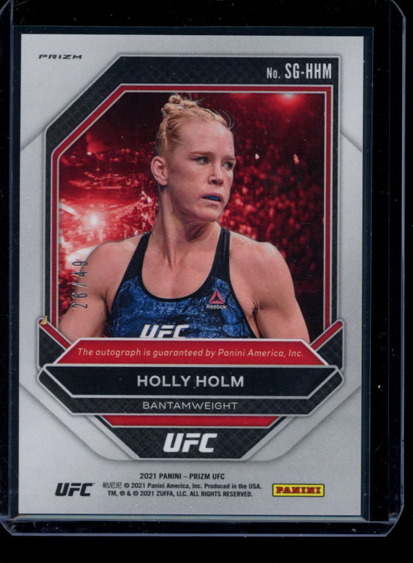 Holly Holm 2021 Panini Prizm UFC Signatures Red Prizm 26/49