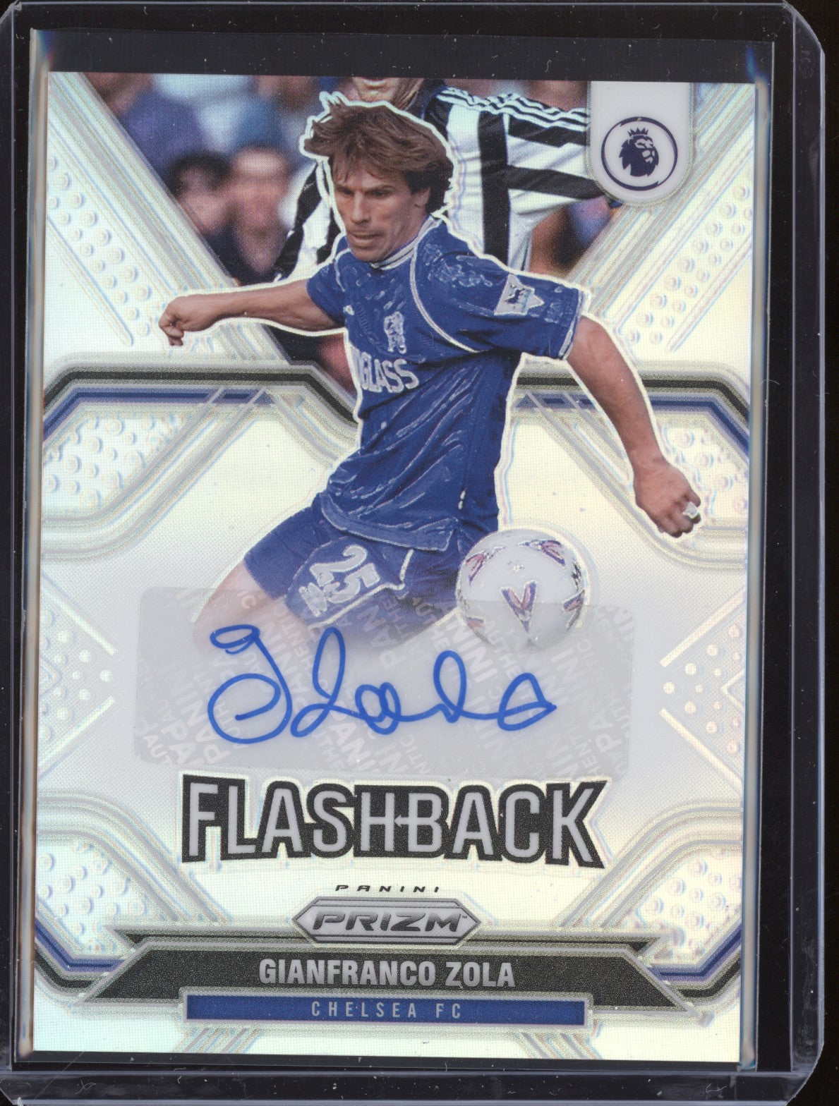 Gianfranco Zola 2021-22 Panini Prizm Premier League Flashback Signatures Silver 95/99